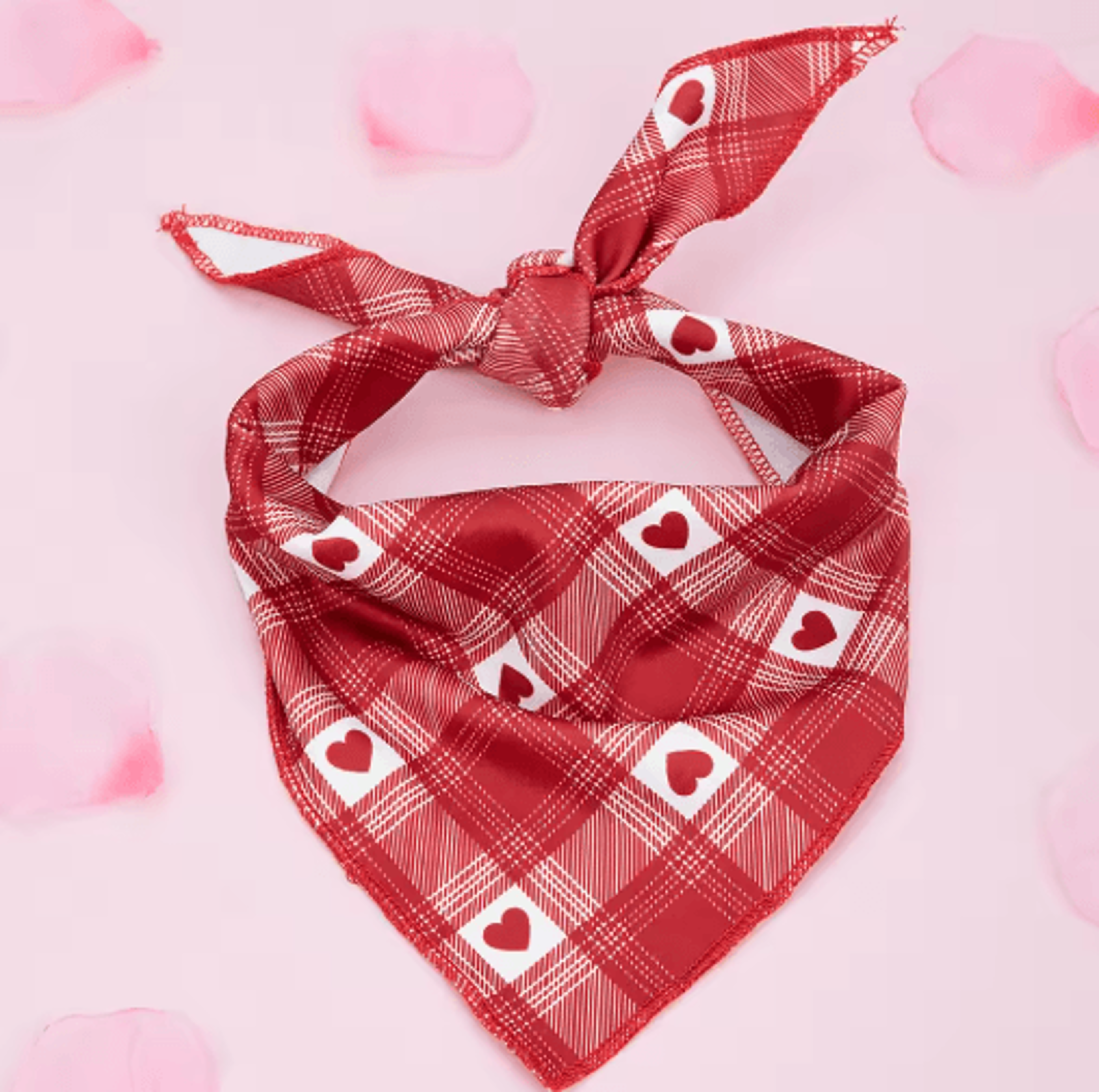 heart print valentines day dog bandana – cute triangle pet scarf for dogs & cats