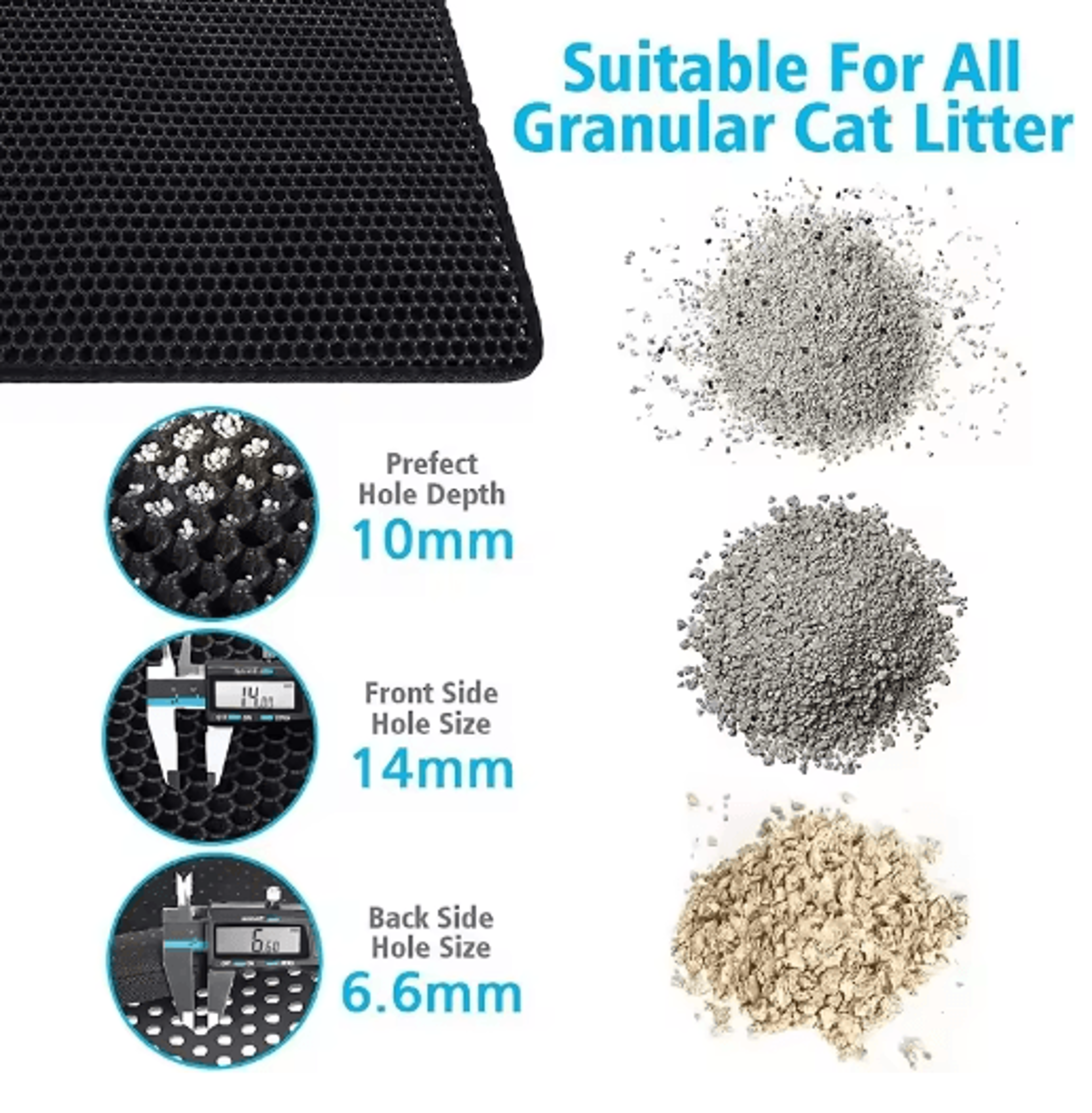 double layer cat litter mat – waterproof non-slip litter trapping pad for cats