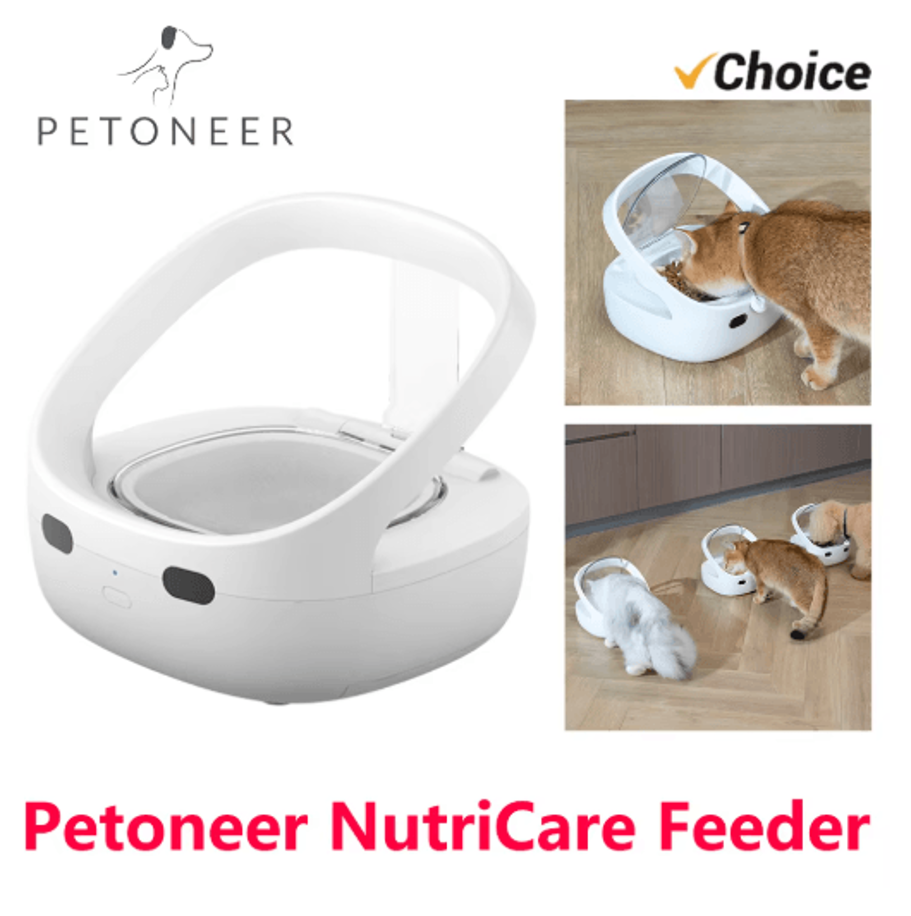 petoneer nutricare smart automatic pet feeder for multi-pet homes