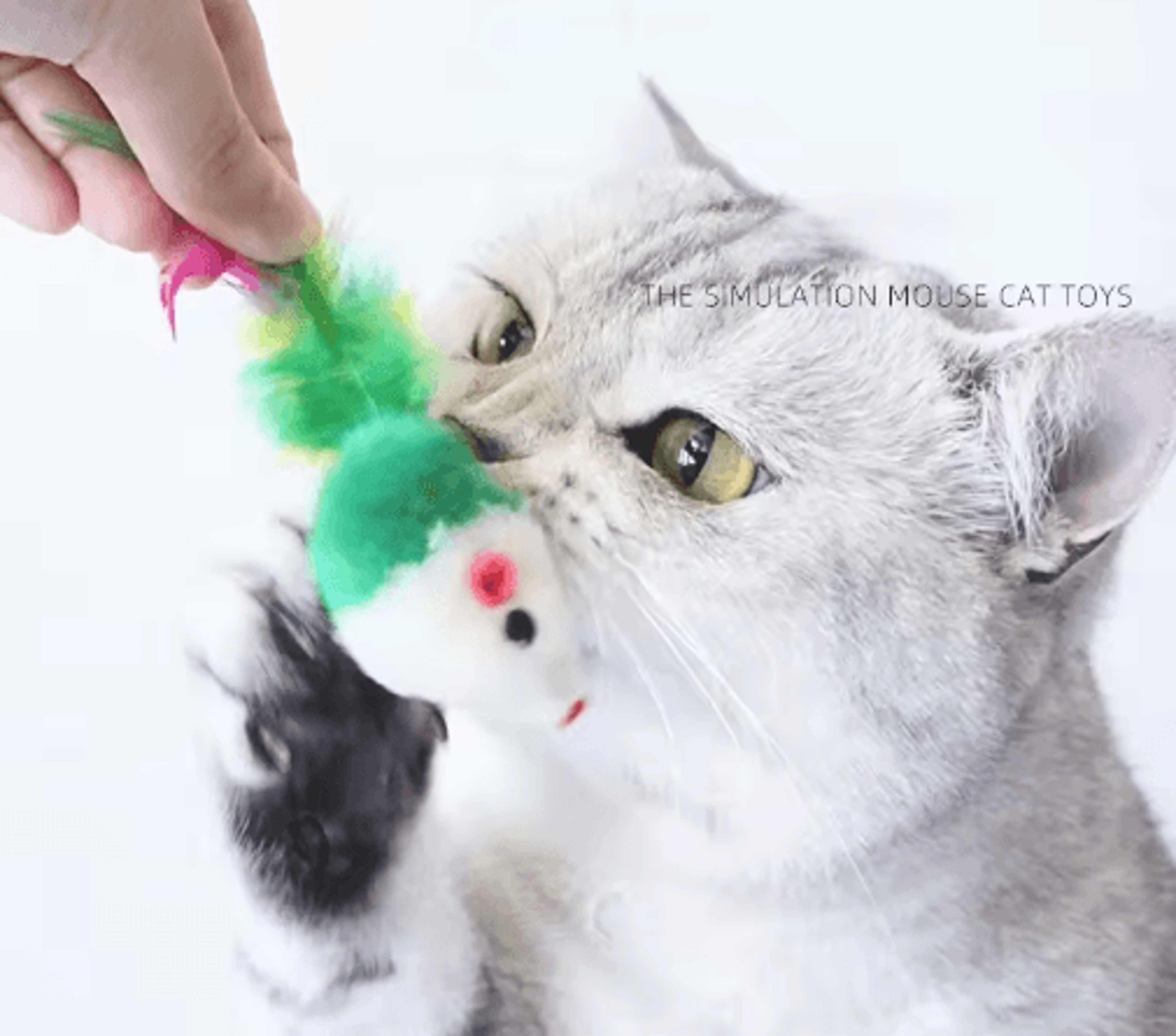 soft fleece mouse & feather interactive cat toy set