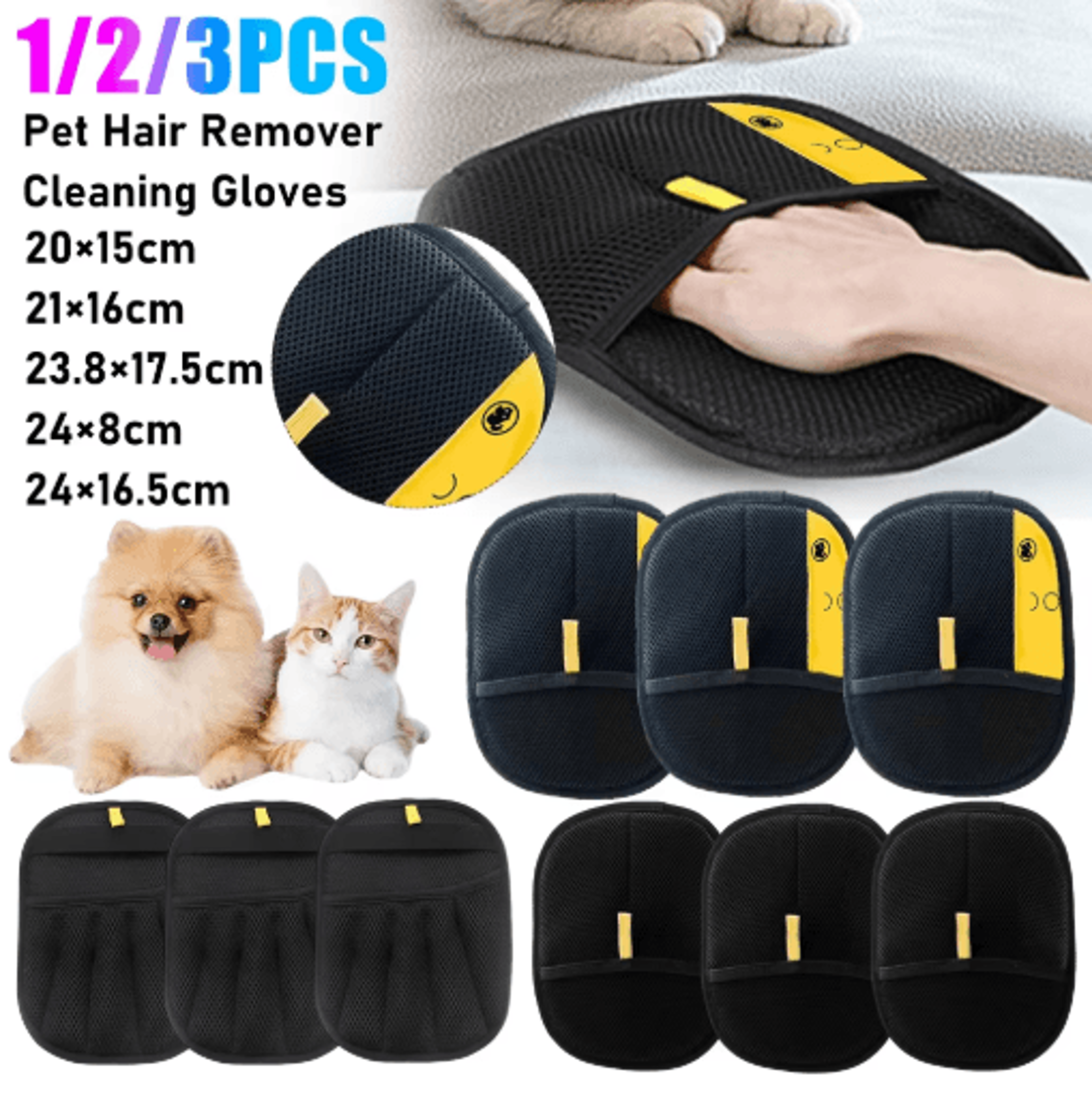 pet grooming & deshedding glove for dogs and cats