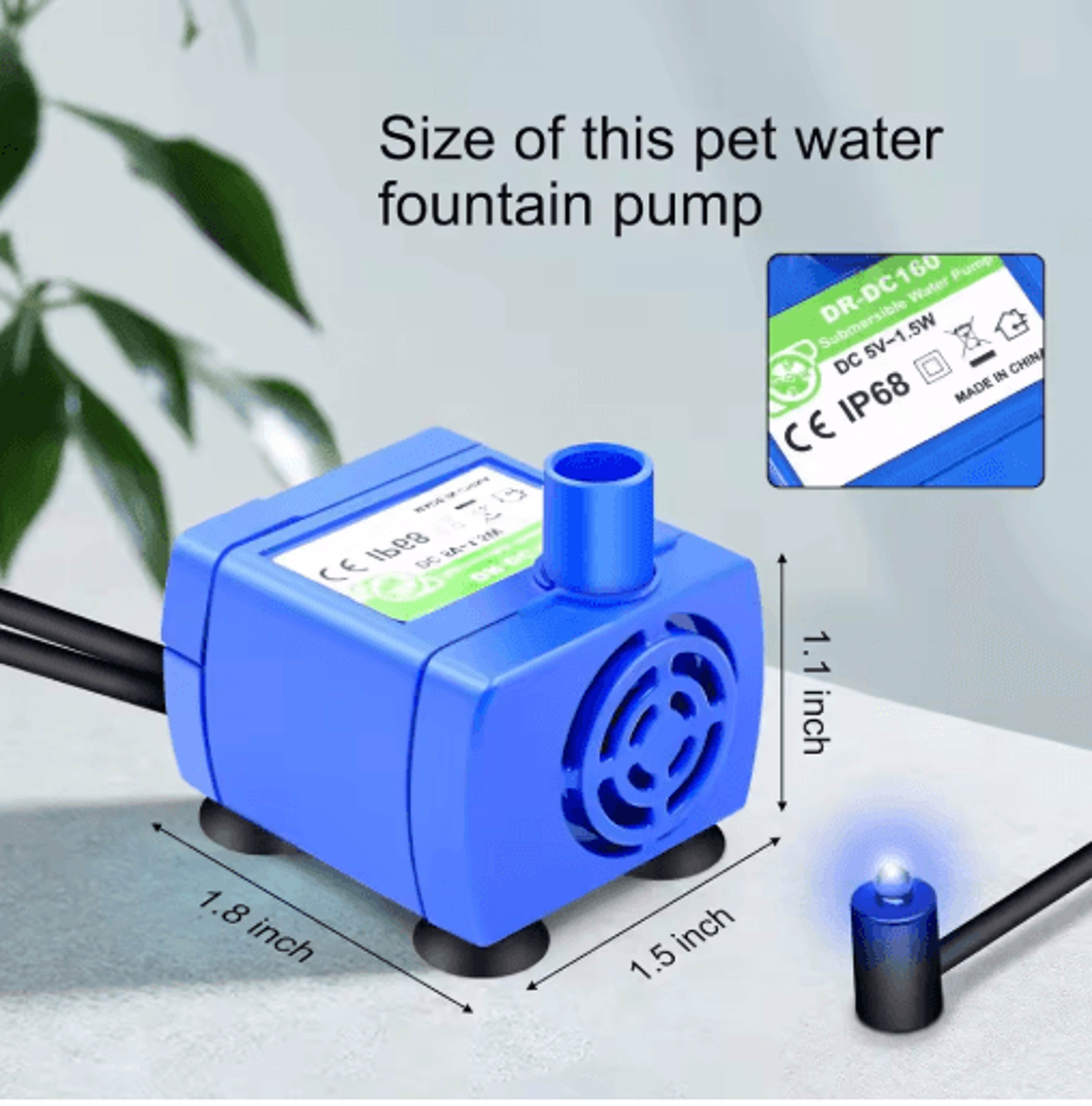 led pet water fountain replacement pump for cat drinking fountains