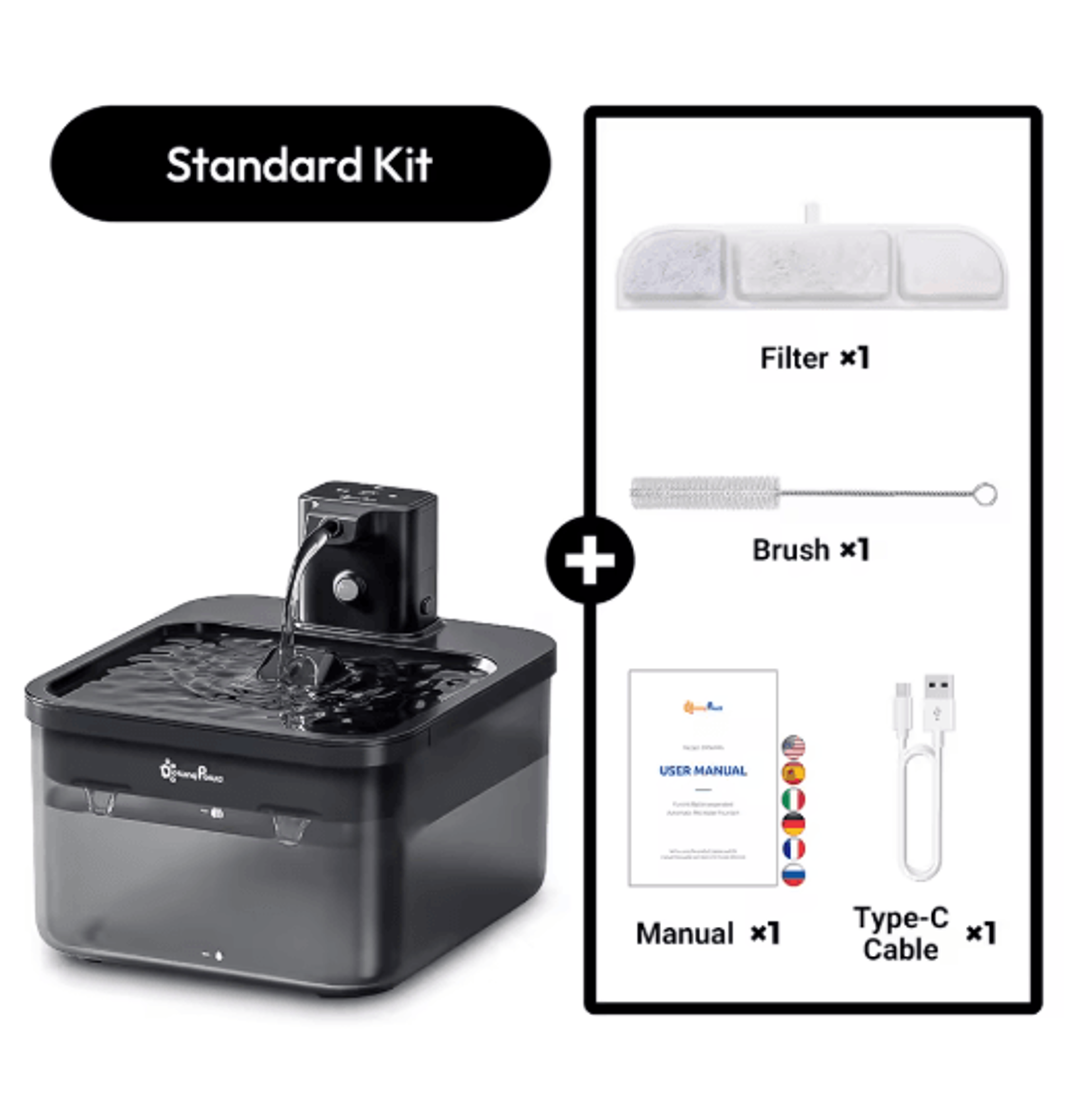 usb automatic cat water fountain with quiet filtration system