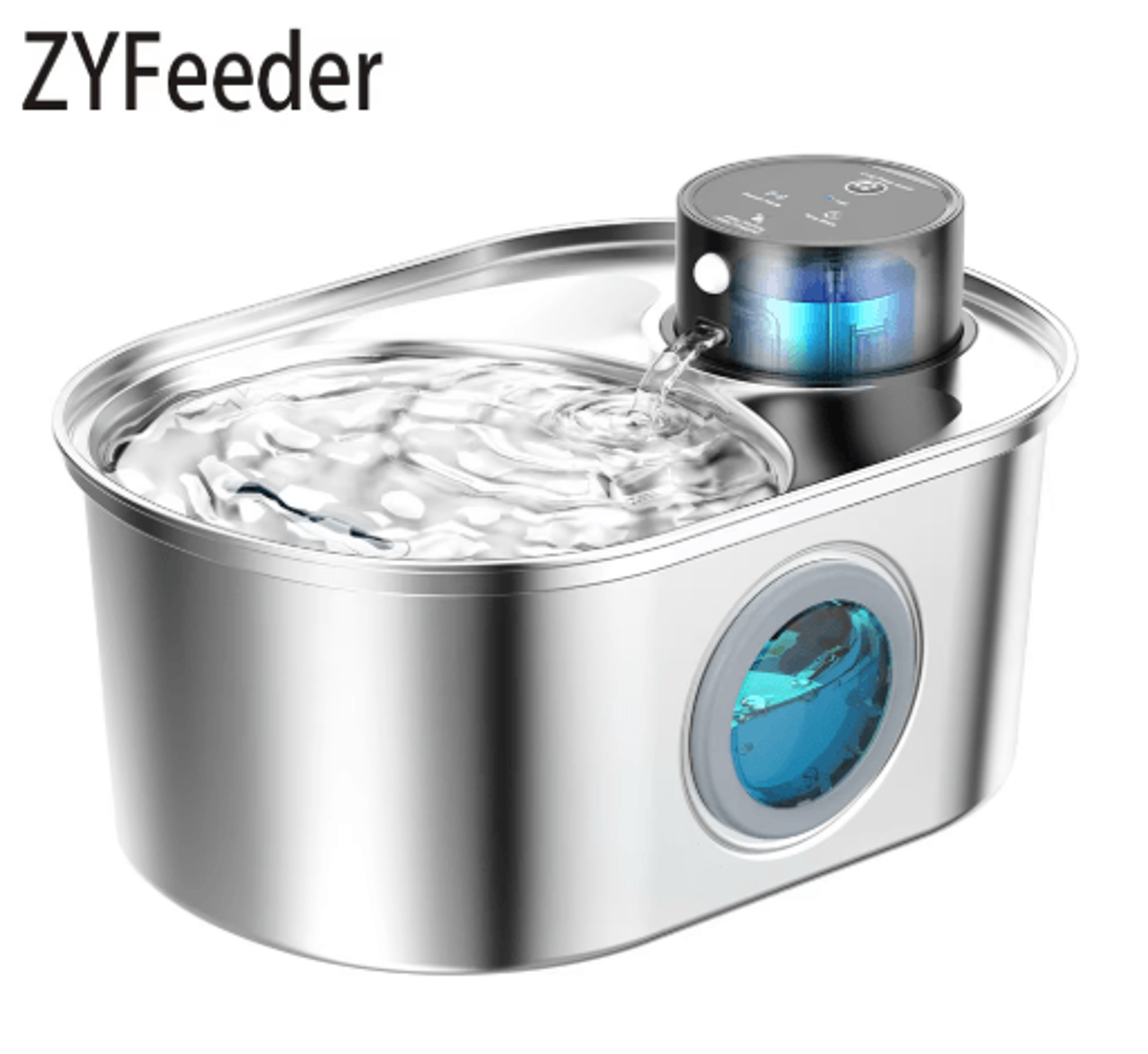 aquapurr wireless stainless steel pet water fountain – 108oz rechargeable motion sensor drinker