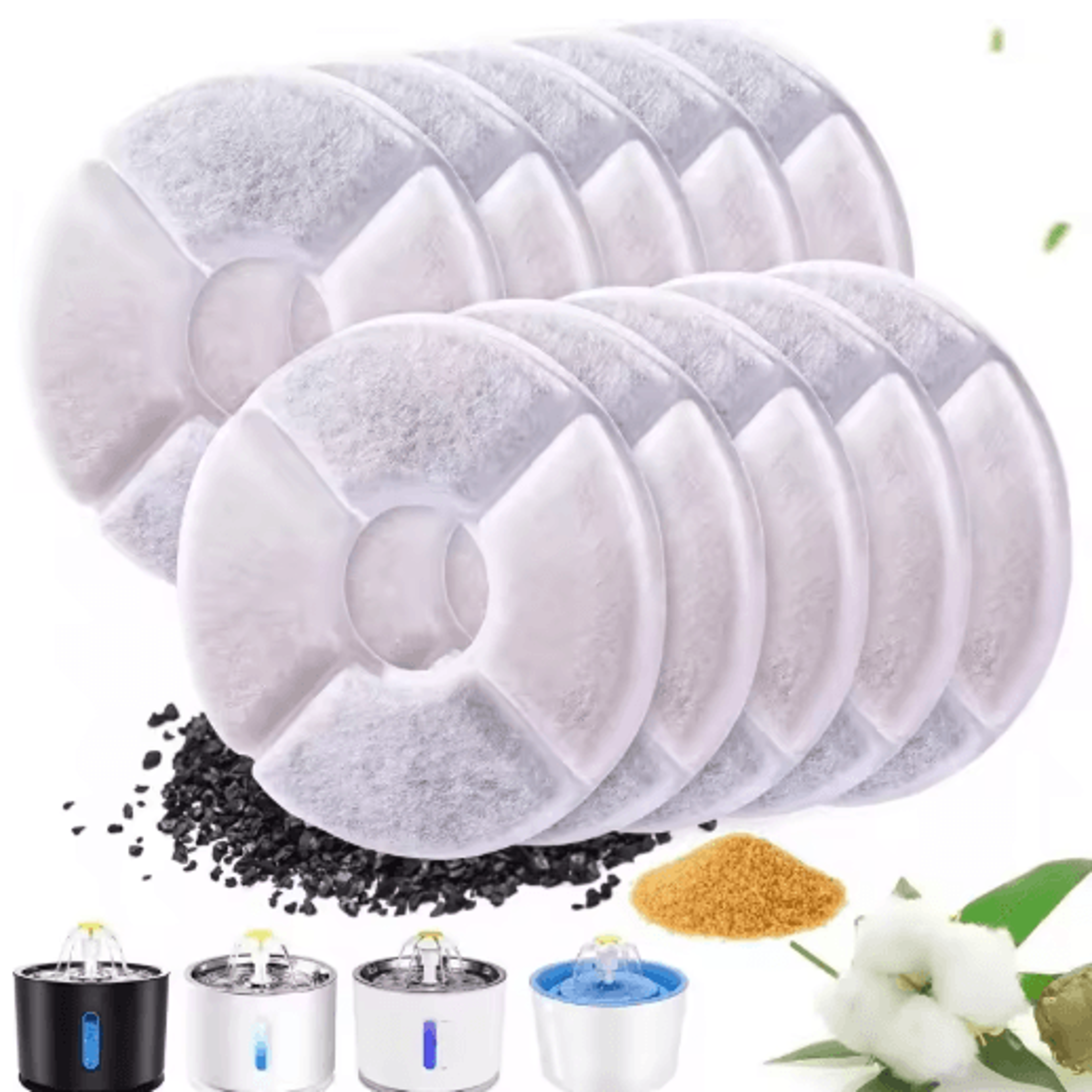 pure flow replacement carbon filters for cat water fountain 12 pack
