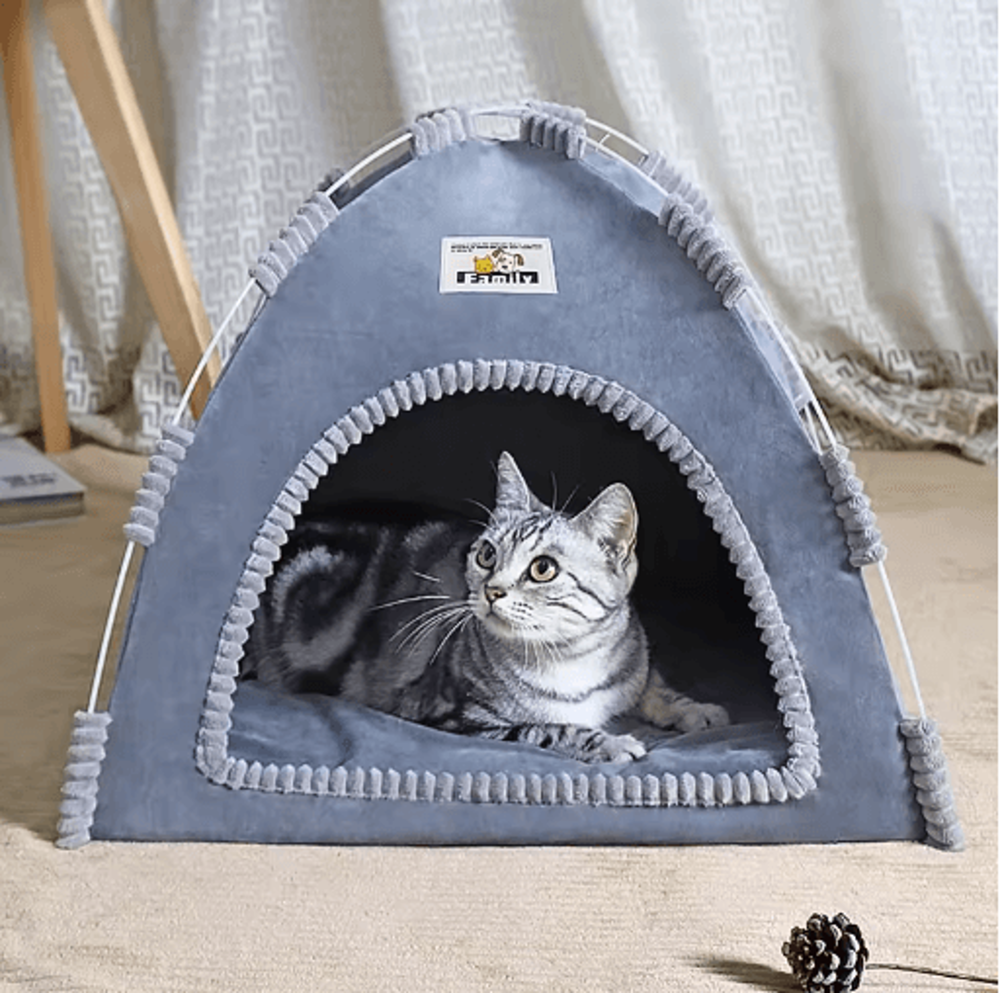 cozyde semi-enclosed pet tent bed removable cat cave sofa