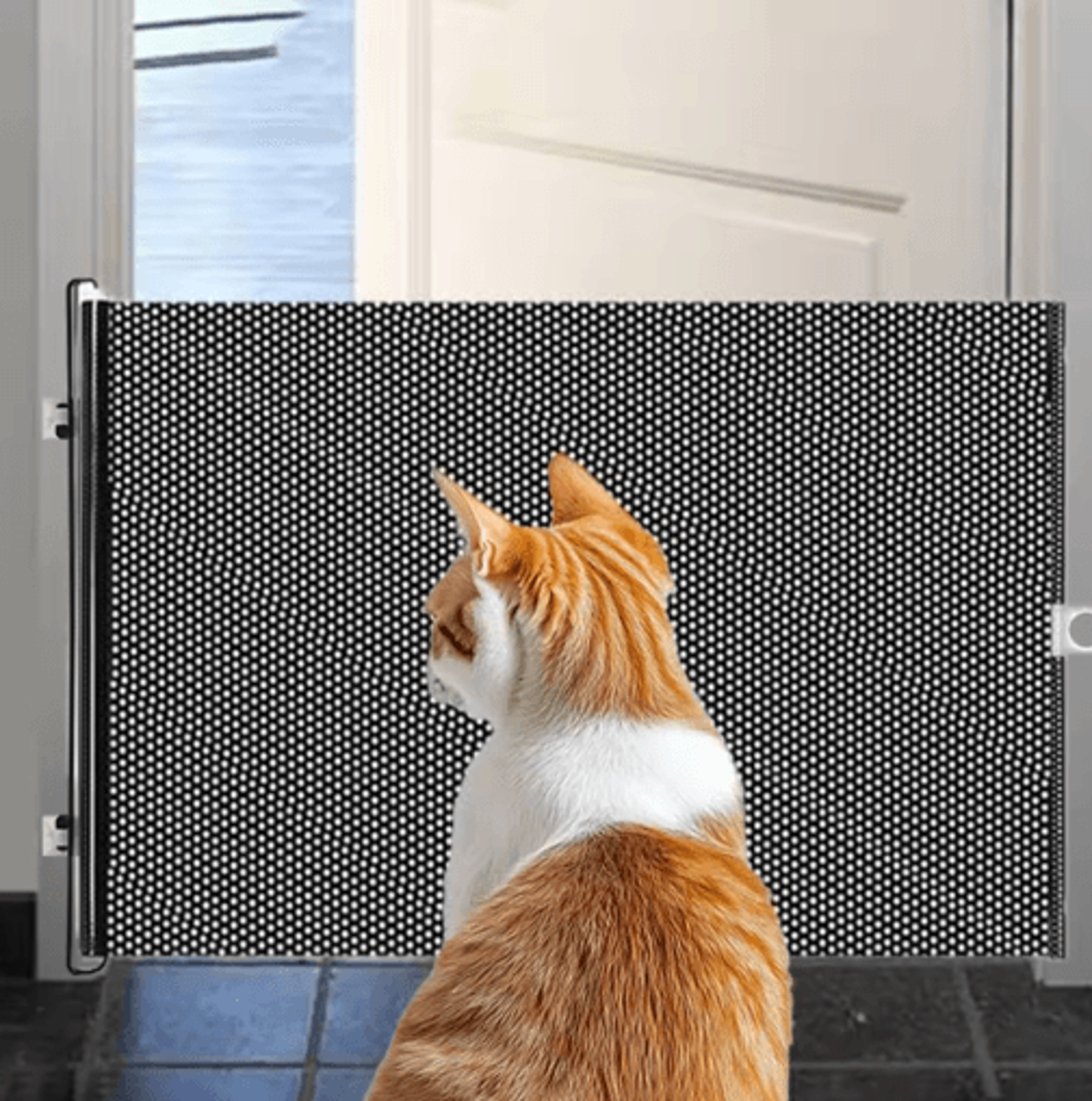 safespan retractable pet safety gate – folding mesh barrier for stairs & doorways