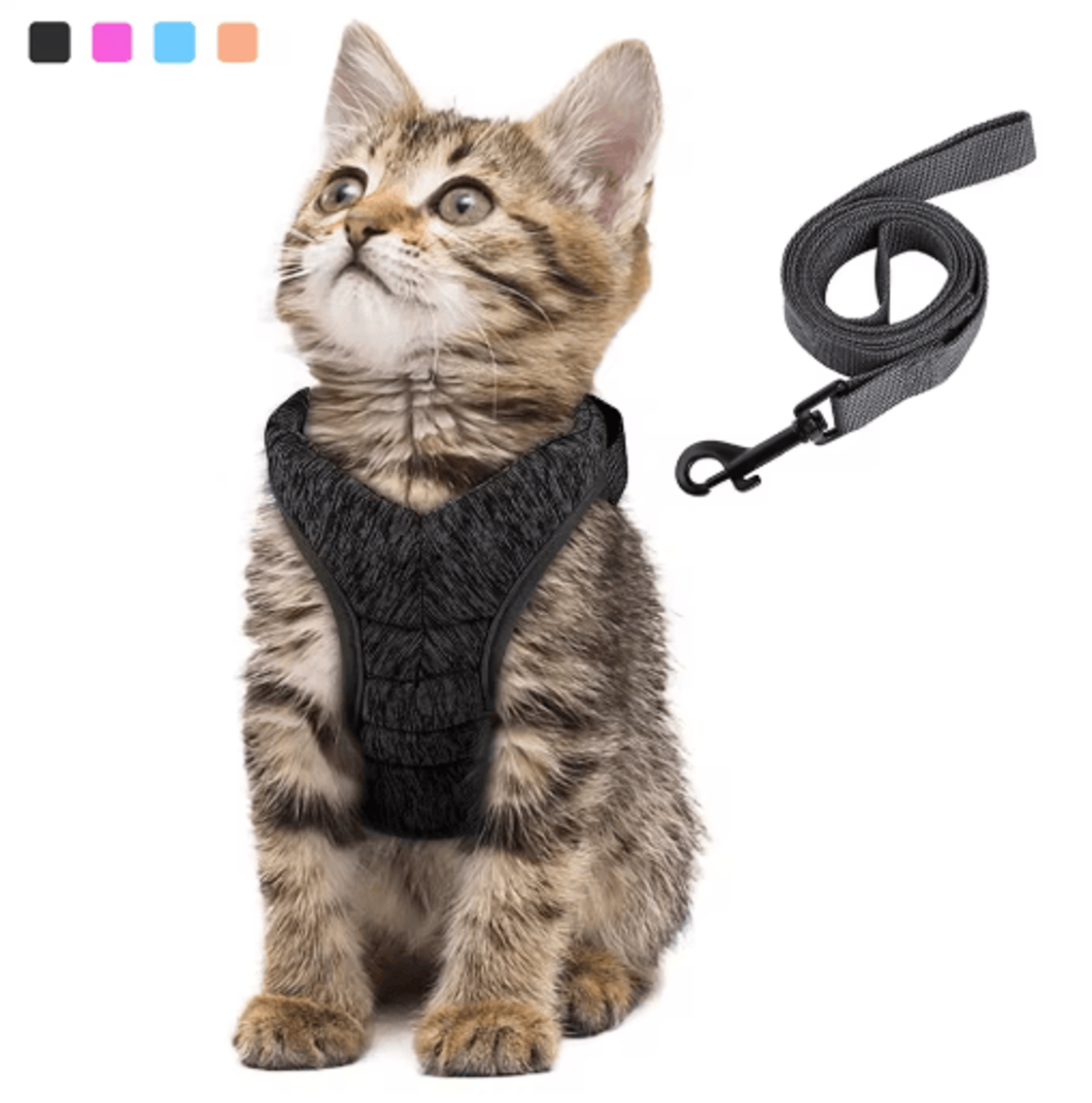 adjustable anti-escape kitten harness & leash set breathable soft cat walking vest