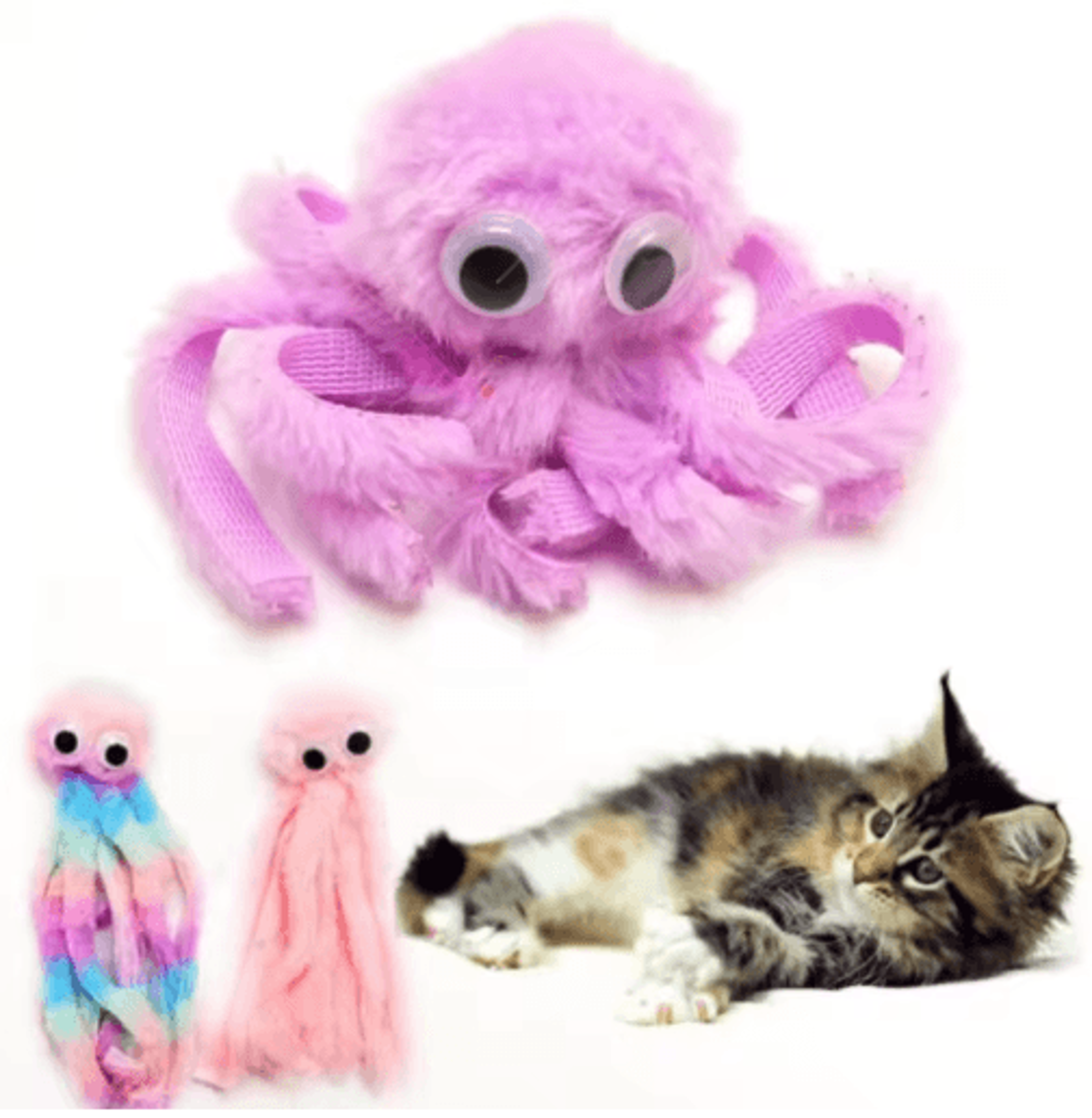 plush octopus cat toy with catnip interactive soothing kitty toy for cats