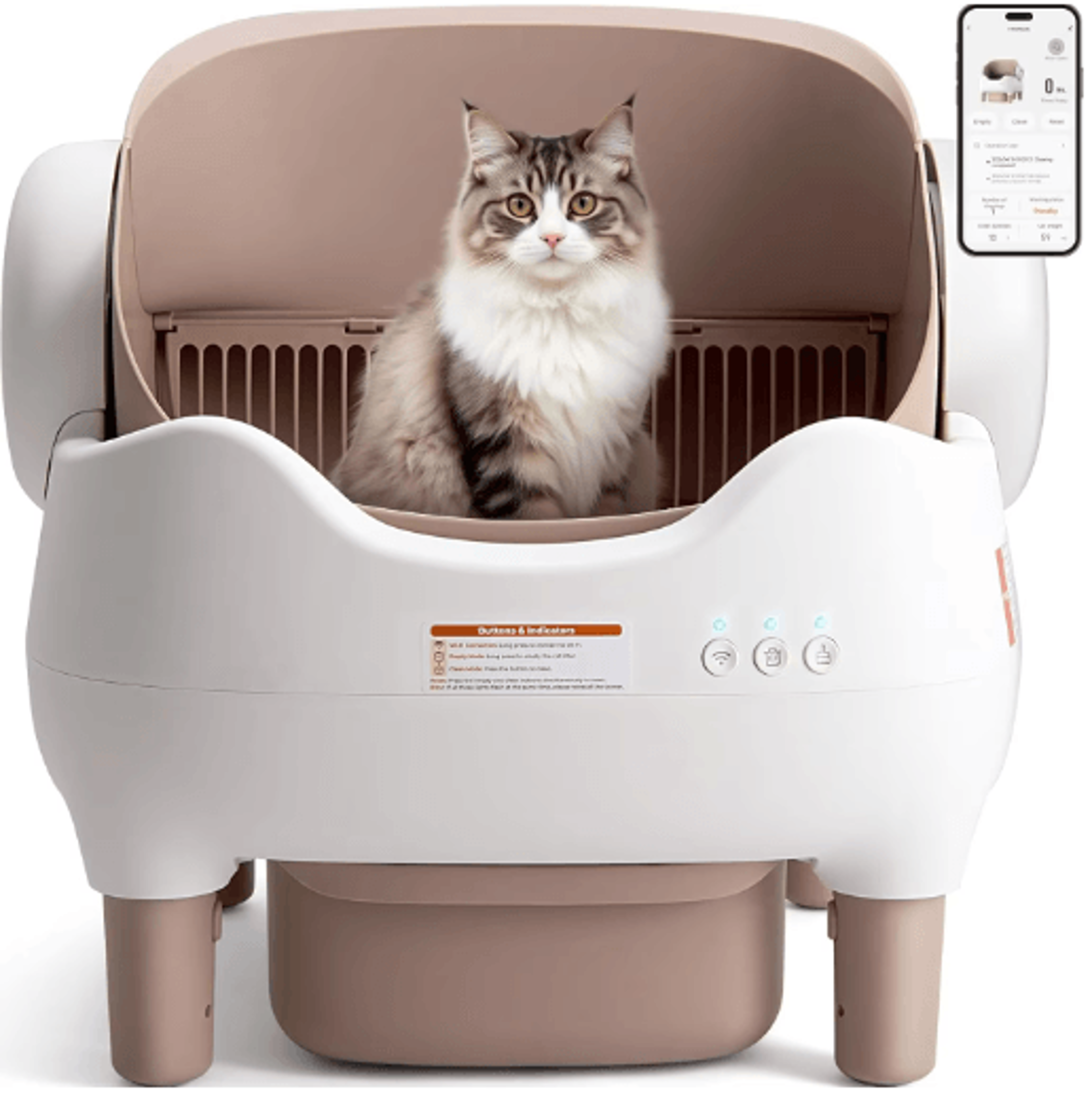 voford automatic self-cleaning cat litter box – extra large smart litter box with app control