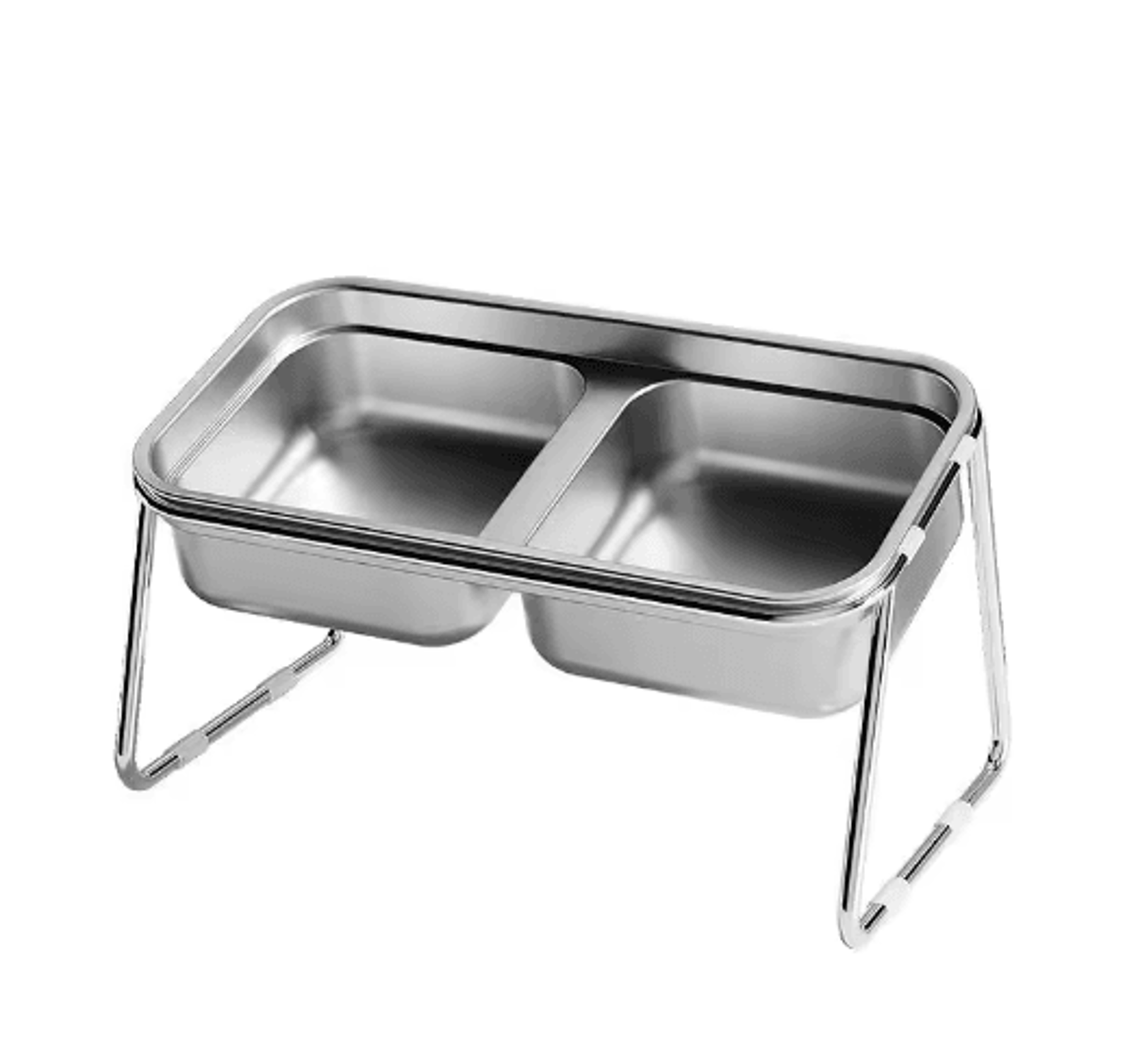 stainless steel double pet bowl – anti-tip food & water feeder for cats & dogs