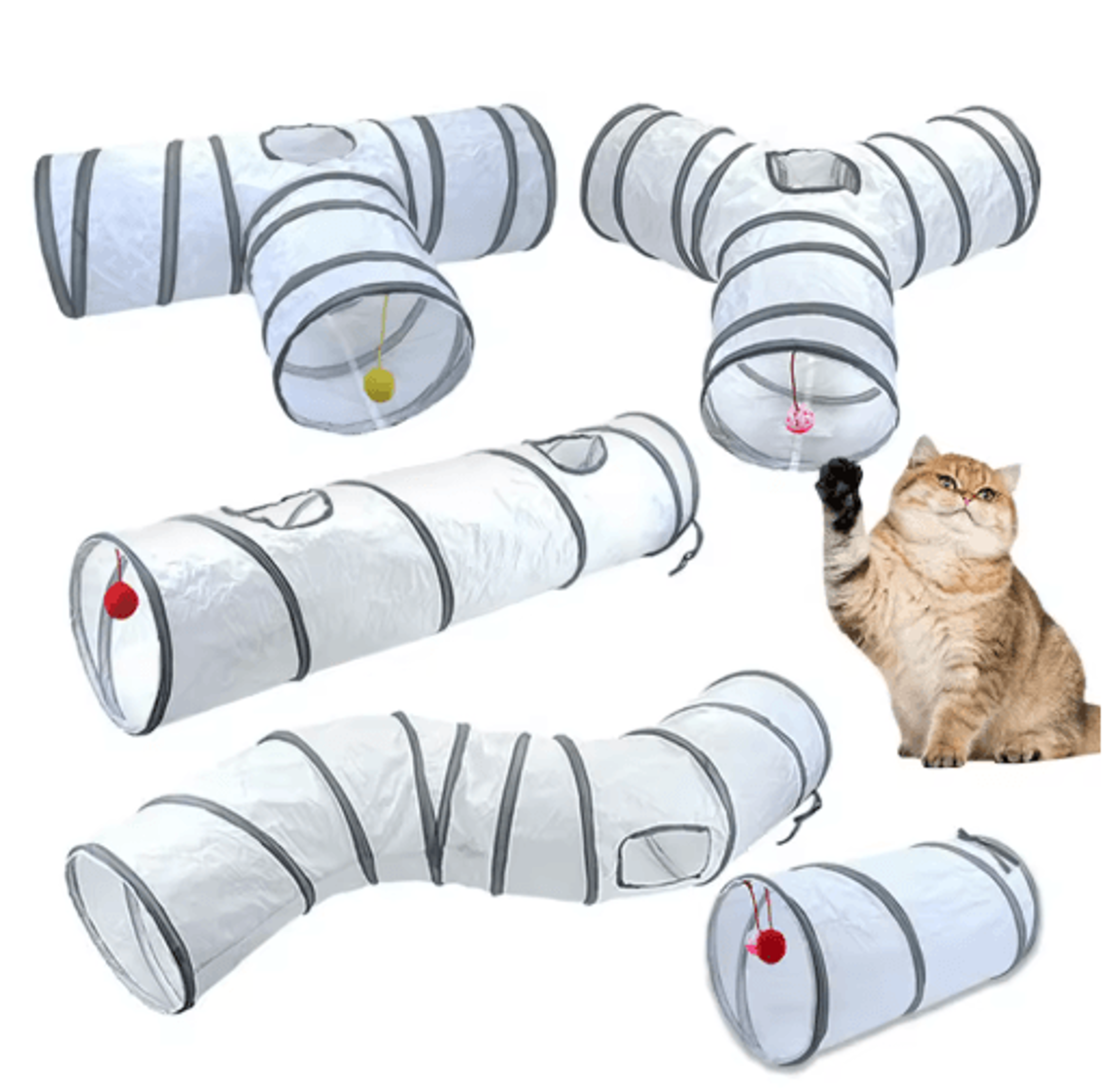 foldable cat tunnel toy – interactive play tunnel for kittens & indoor cats