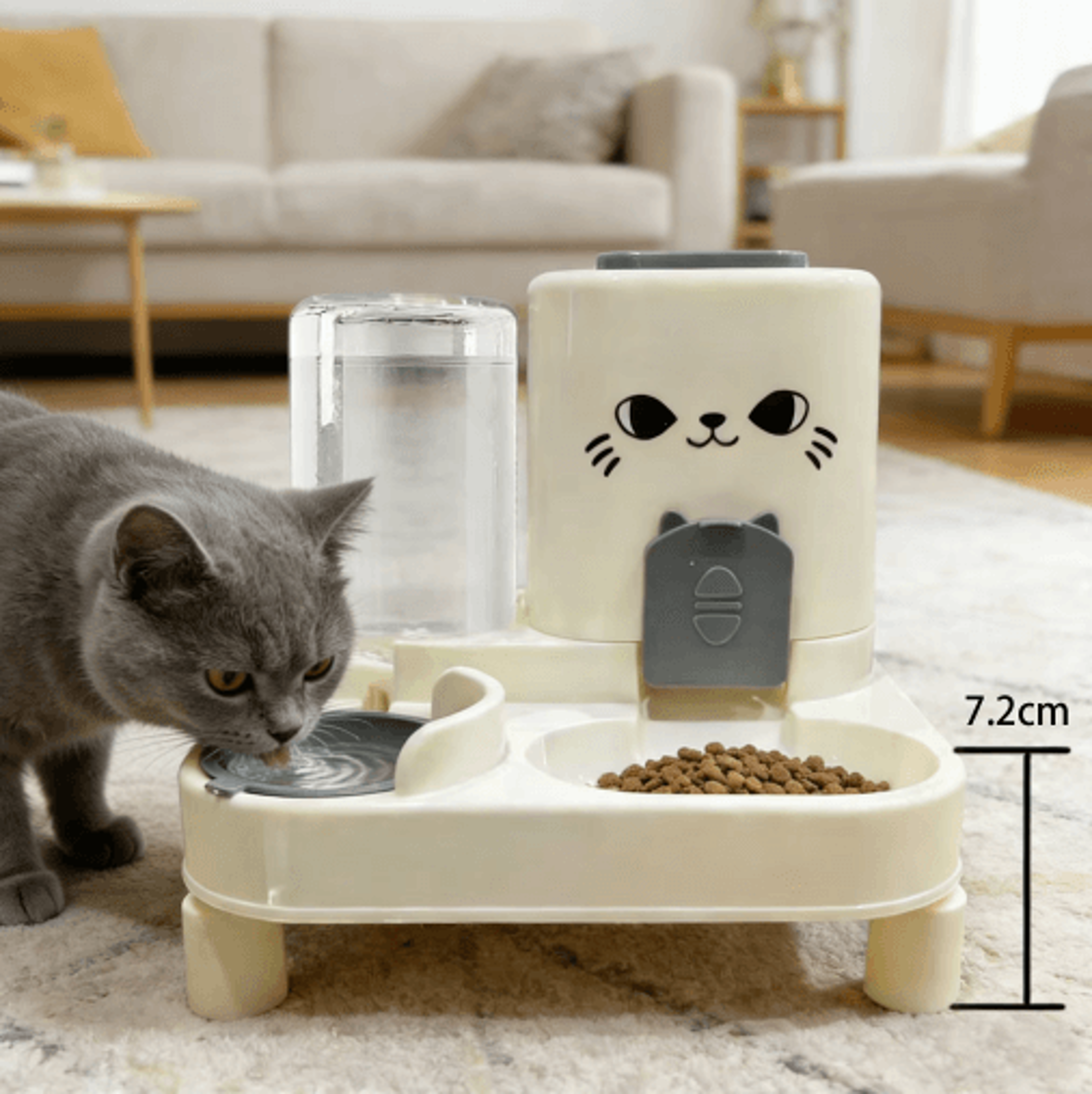 automatic gravity-fed pet feeder & water dispenser – large capacity spill-proof feeding station
