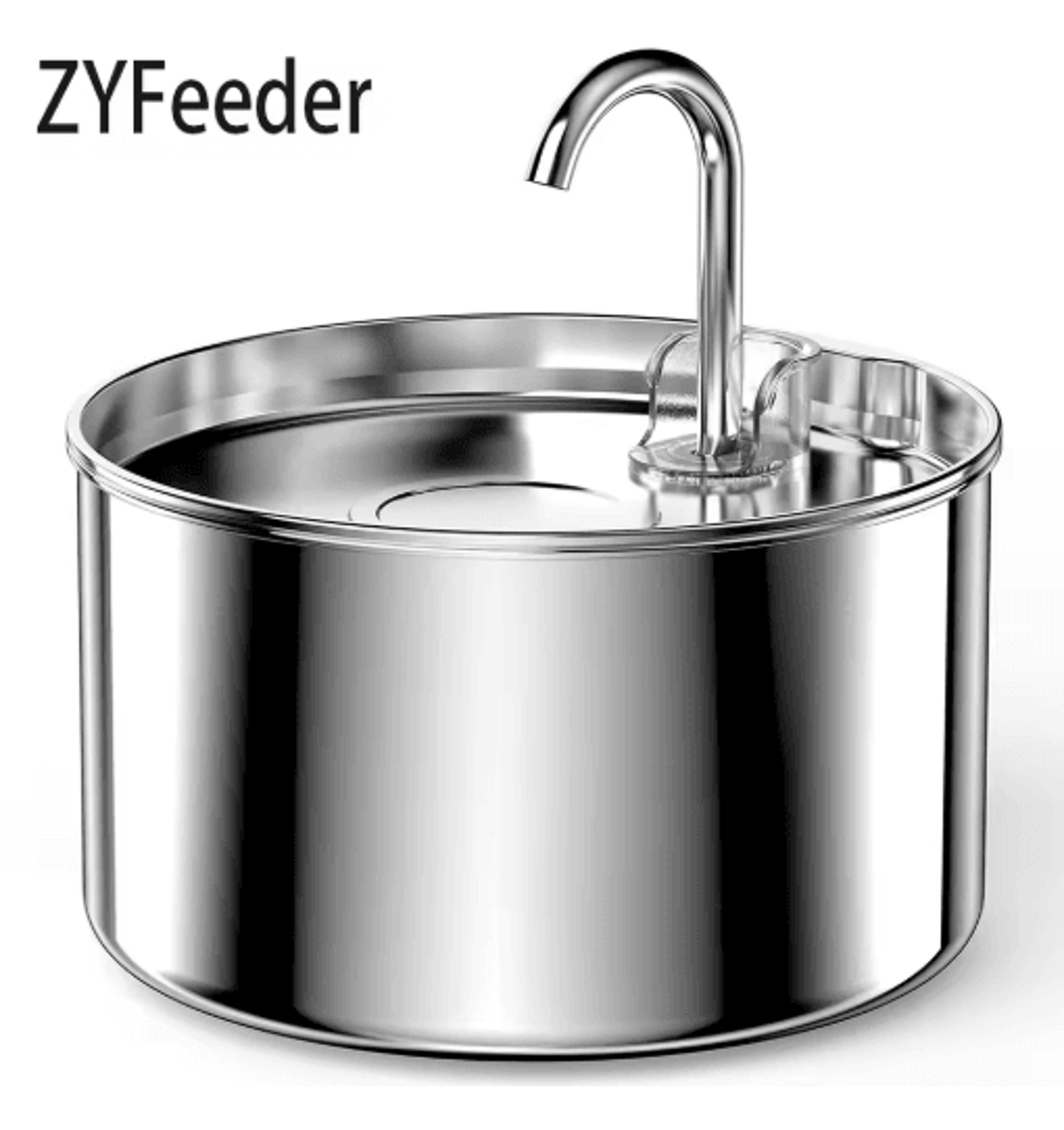 zyfeeder 2.2l stainless steel cat water fountain automatic pet drinking water dispenser
