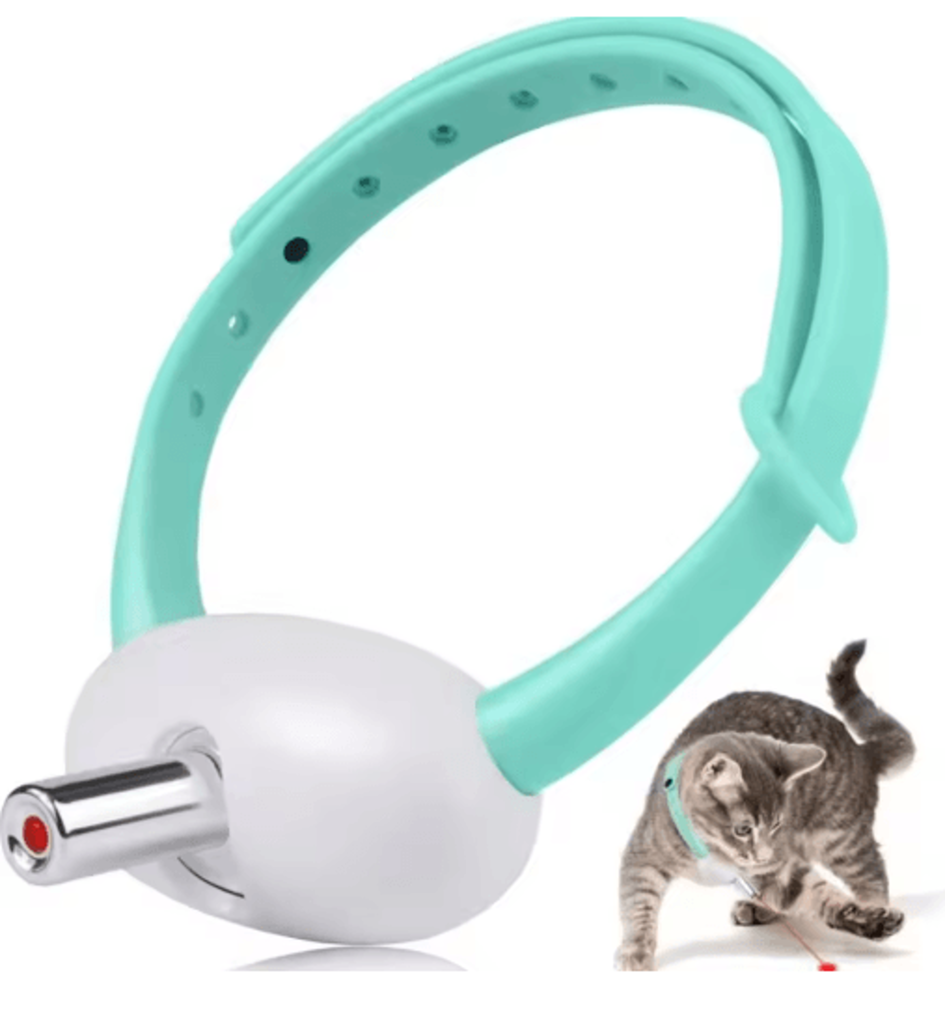 automatic cat laser toy collar with intelligent led light
