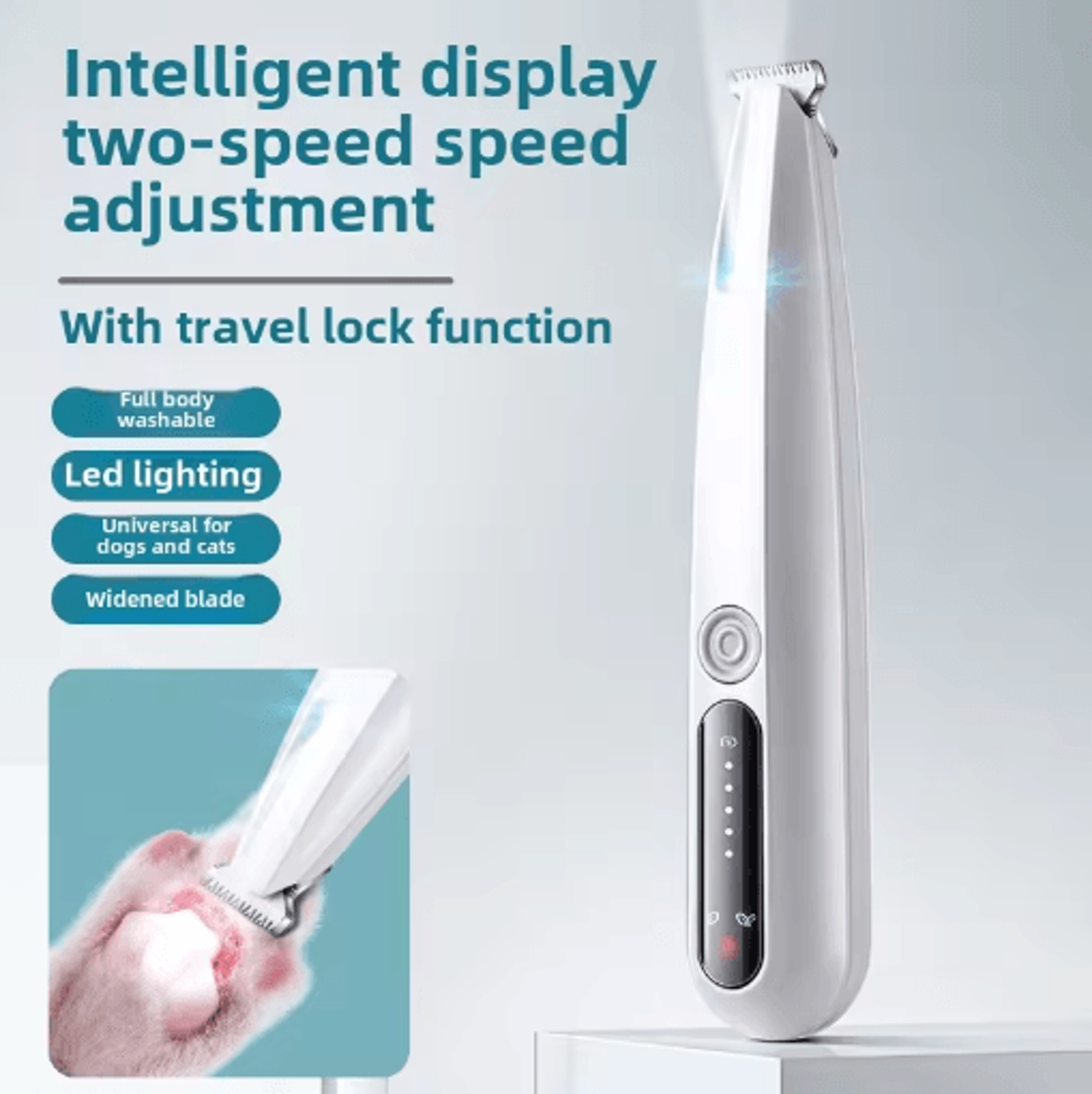 waterproof pet shaver electric paw trimmer for cats & dogs