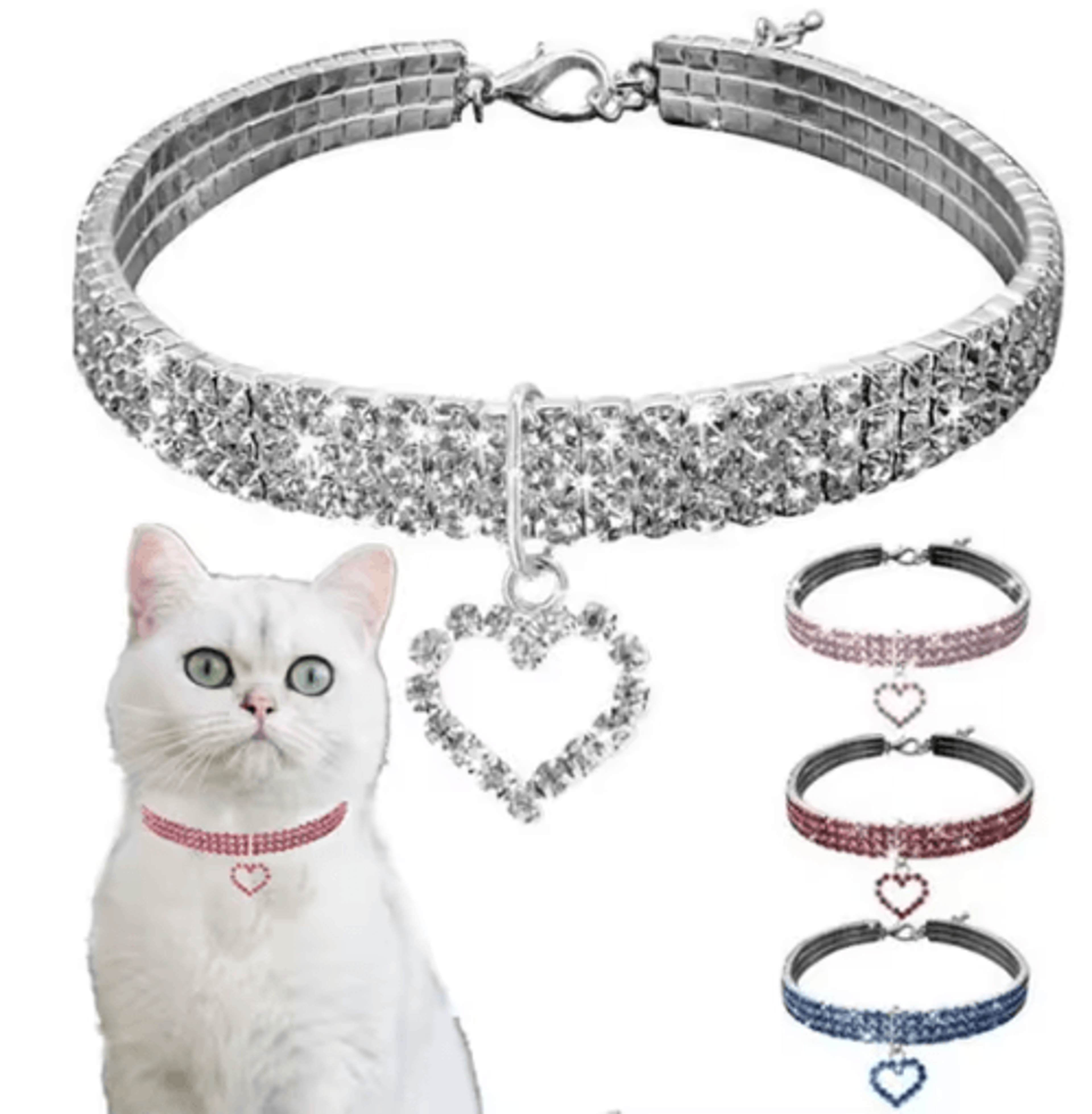 adjustable breakaway cat collar necklace – decorative pet collar for cats & small dogs