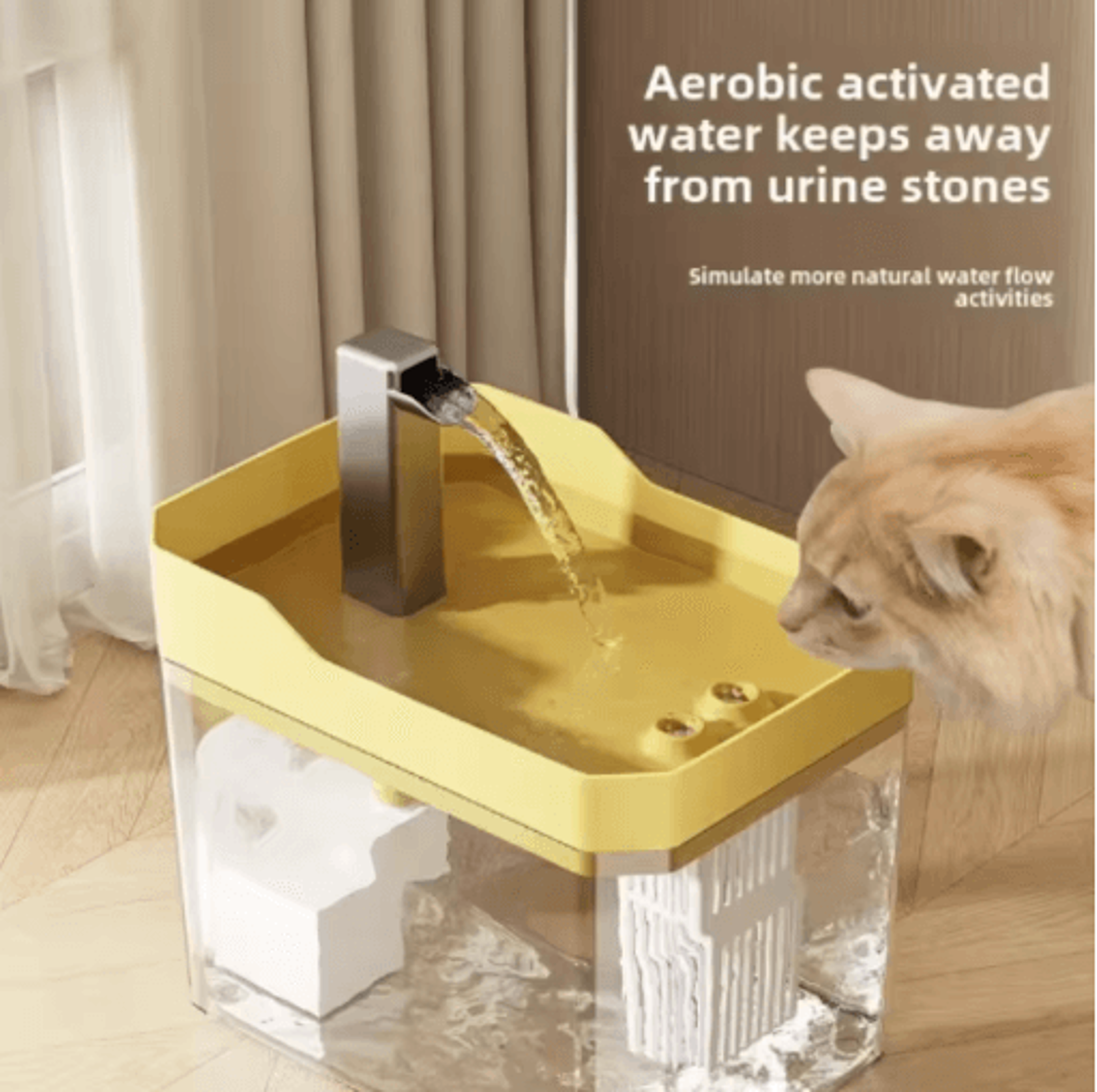 usb cat water fountain – automatic filtered recirculating pet water dispenser