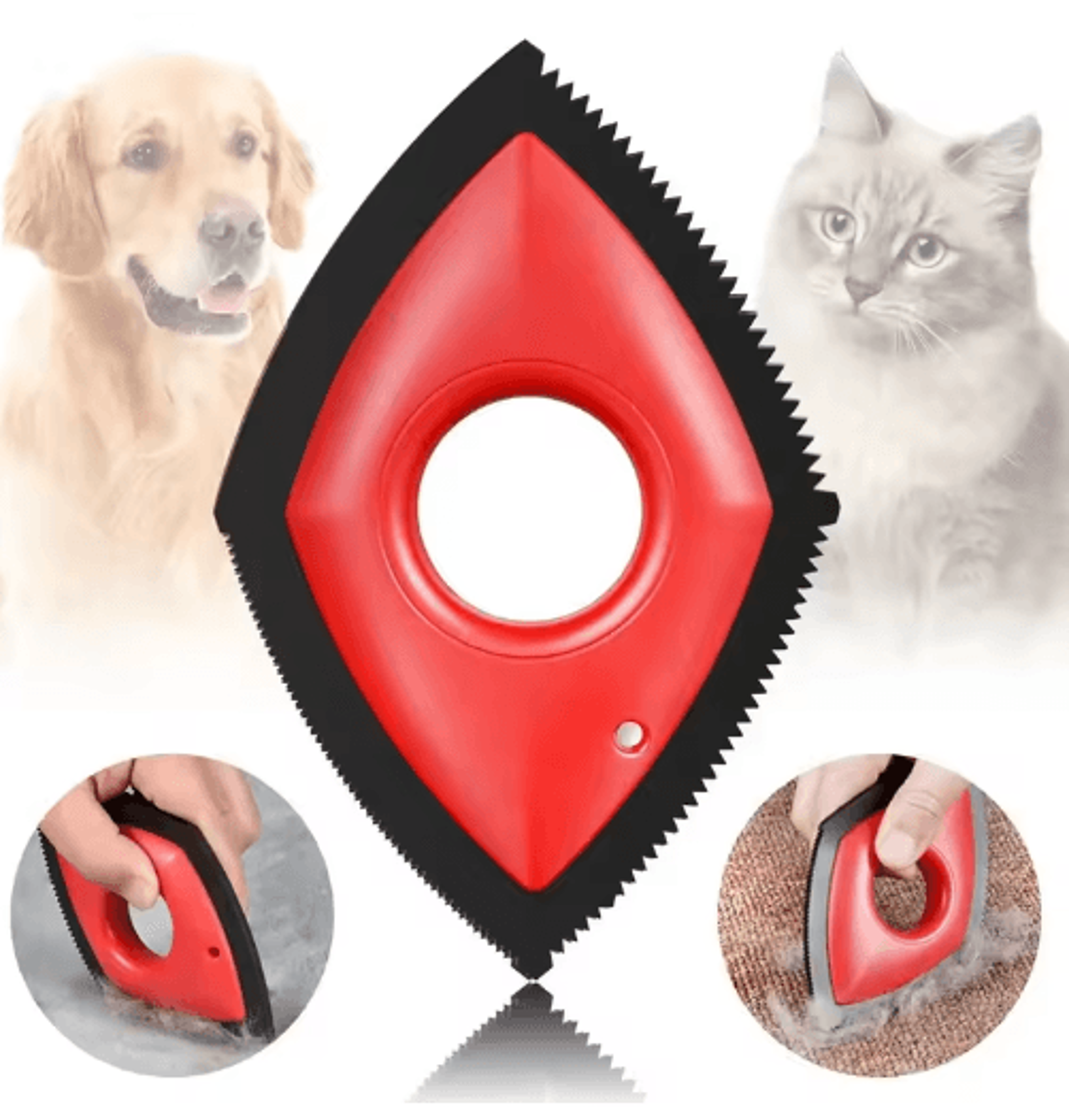 multi-surface pet hair remover brush – fur cleaning tool for furniture carpets & cars