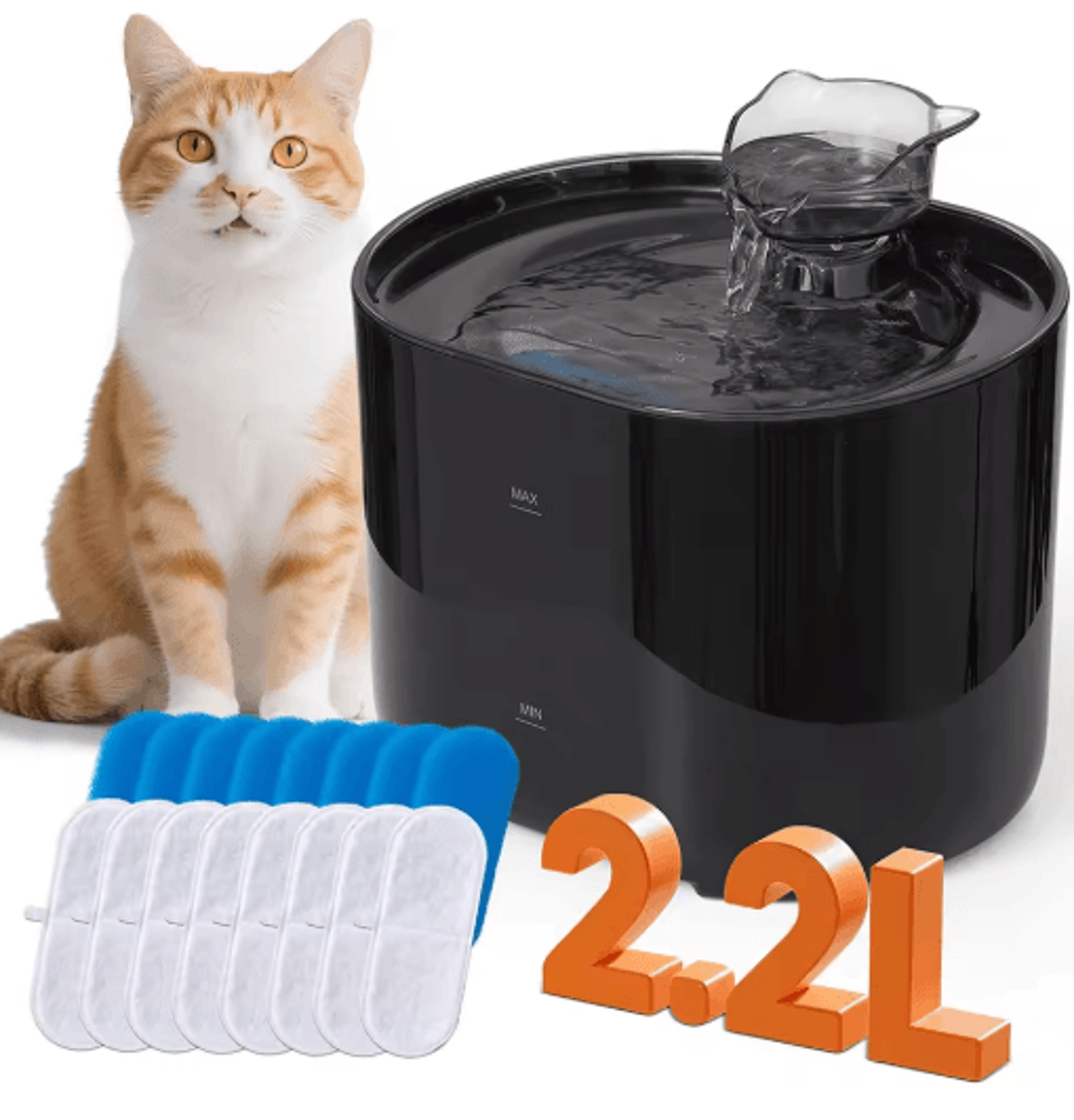 cat ear automatic water fountain usb filtered pet water dispenser for cats & dogs