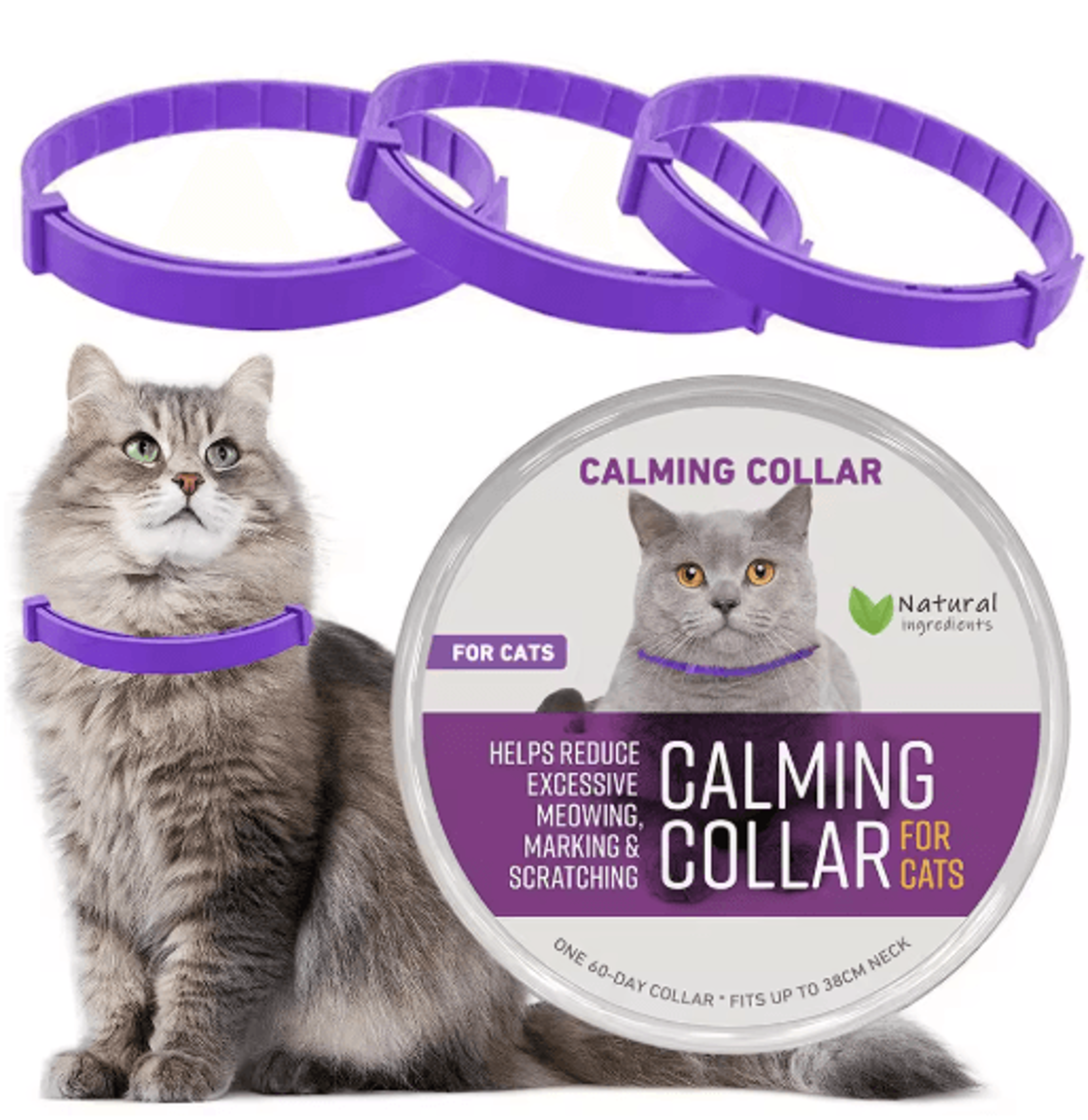 adjustable pheromone calming collar for cats & dogs – long-lasting anxiety relief