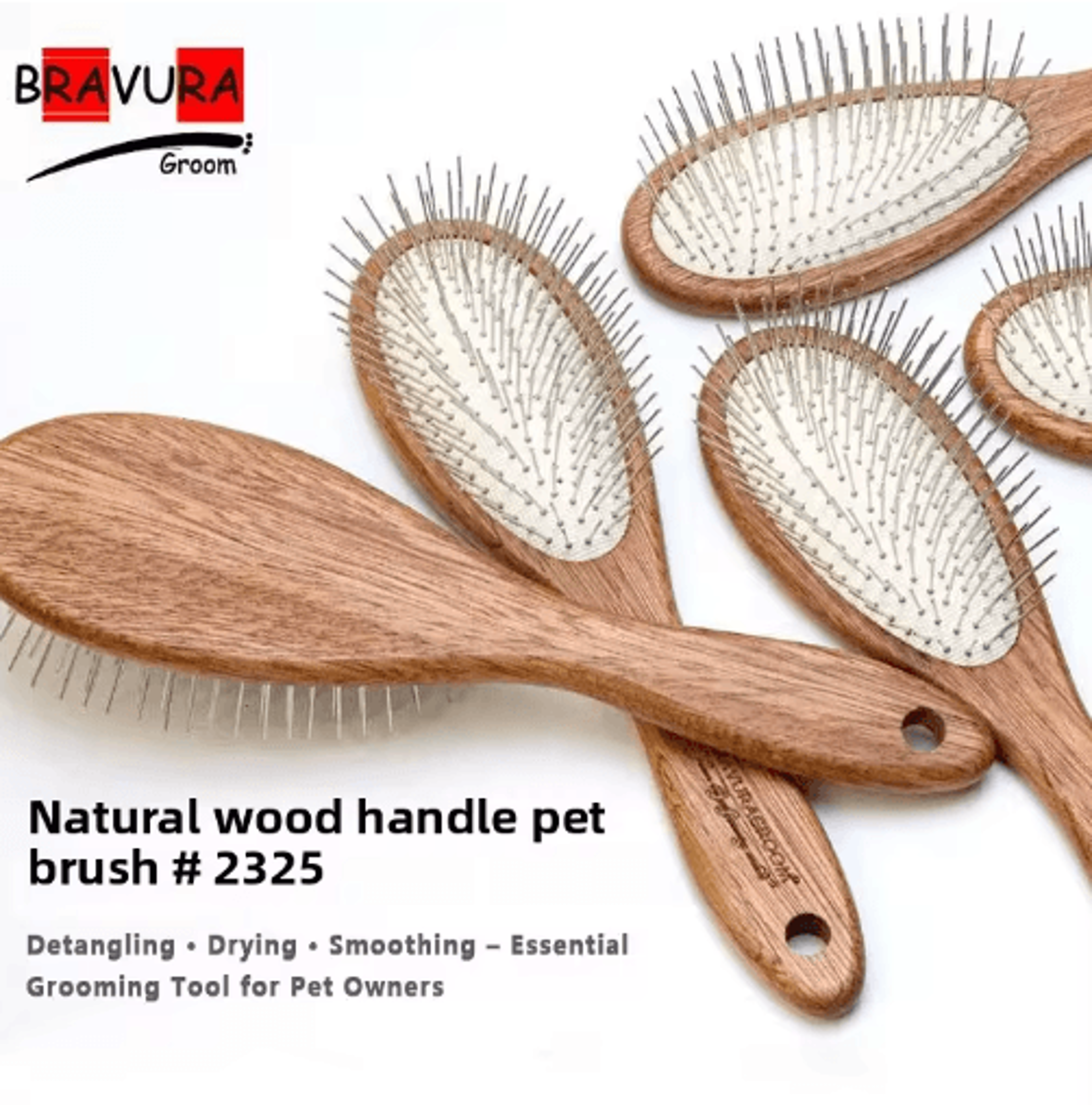 long-pin pet grooming slicker brush deshedding brush for cats & dogs with gentle cushion comb