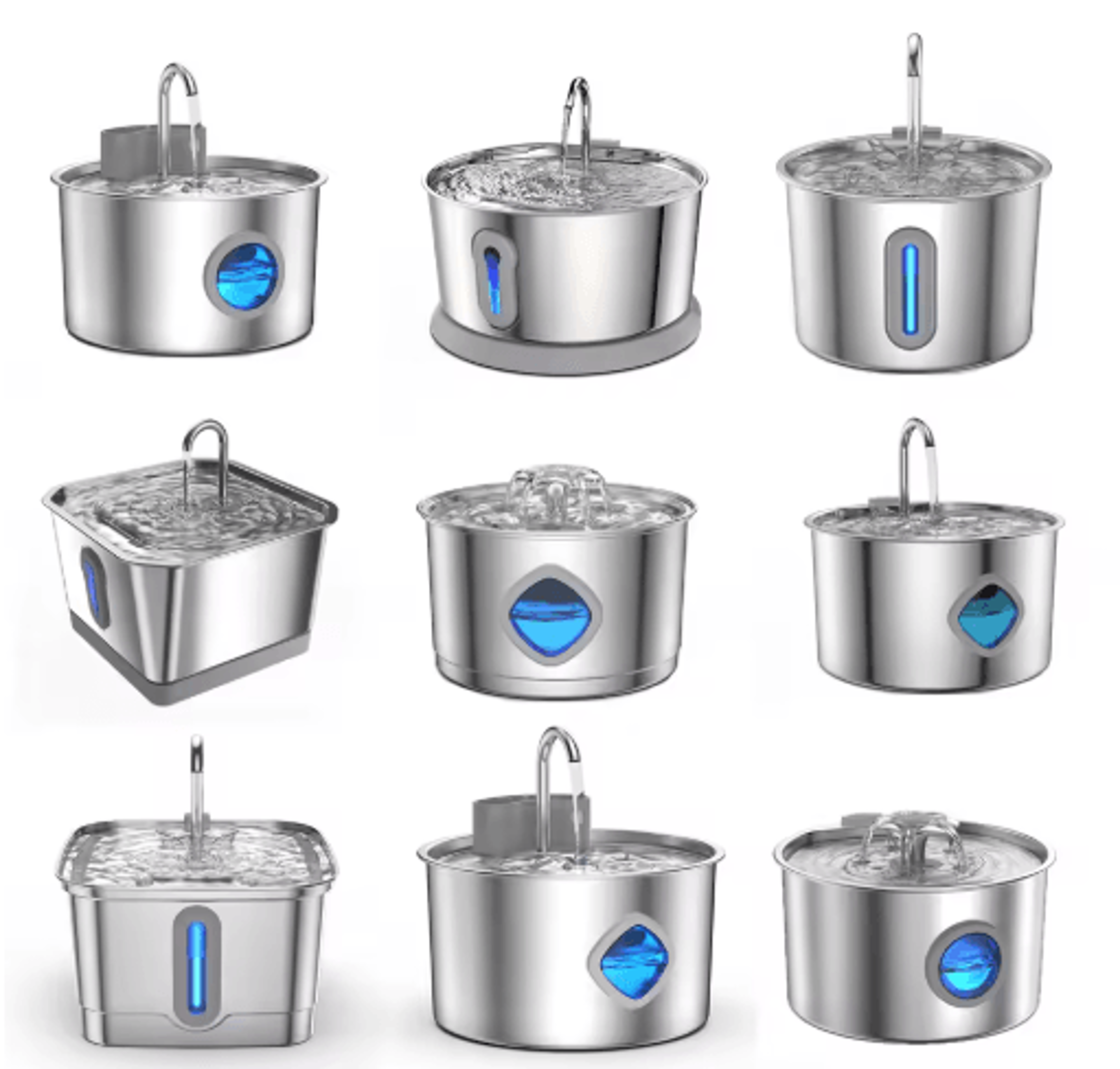 stainless steel automatic cat water fountain cat water fountain with filter for cats & dogs