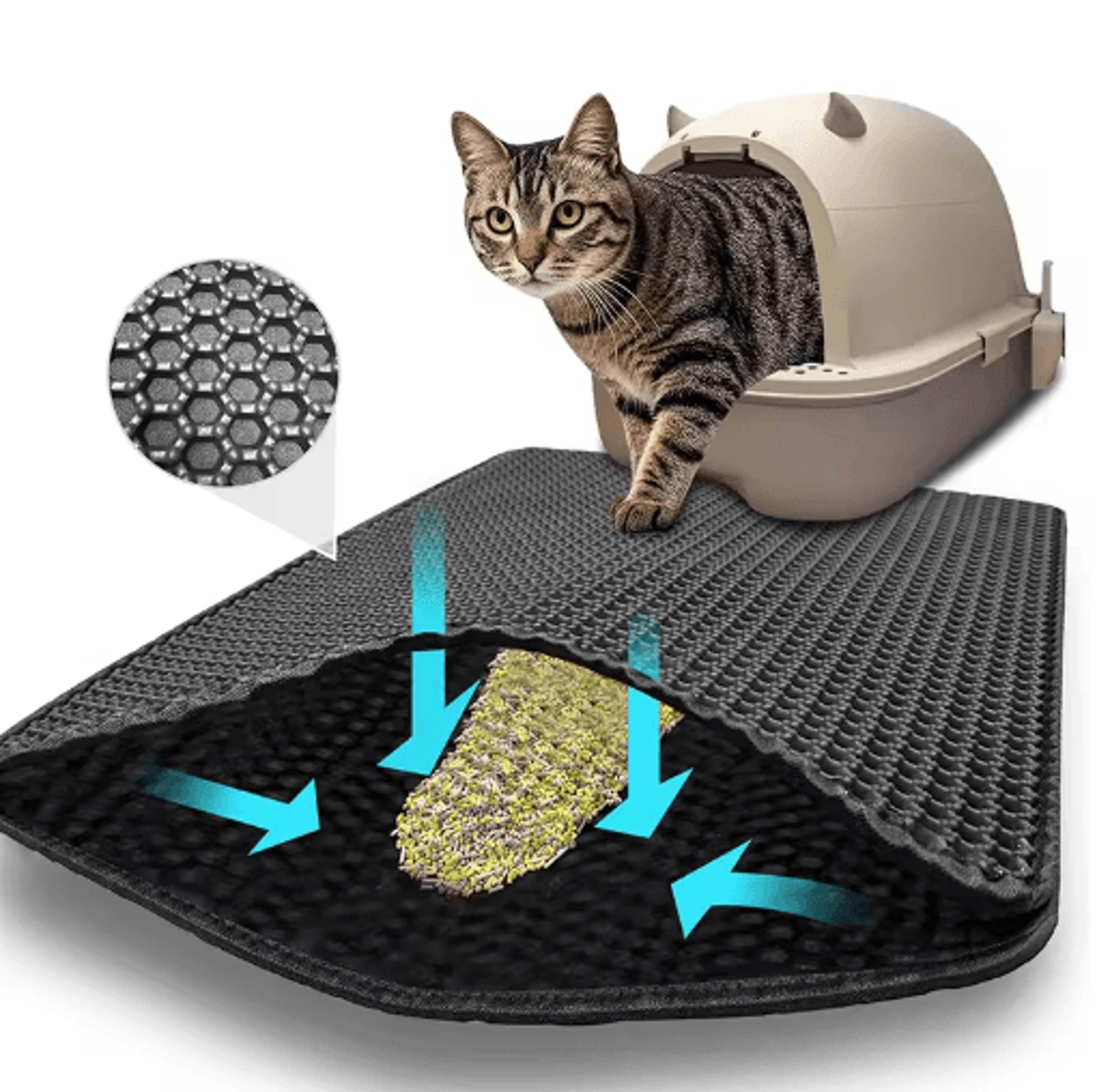double-layer eva cat litter mat cat litter mat for trapping litter & protecting floors