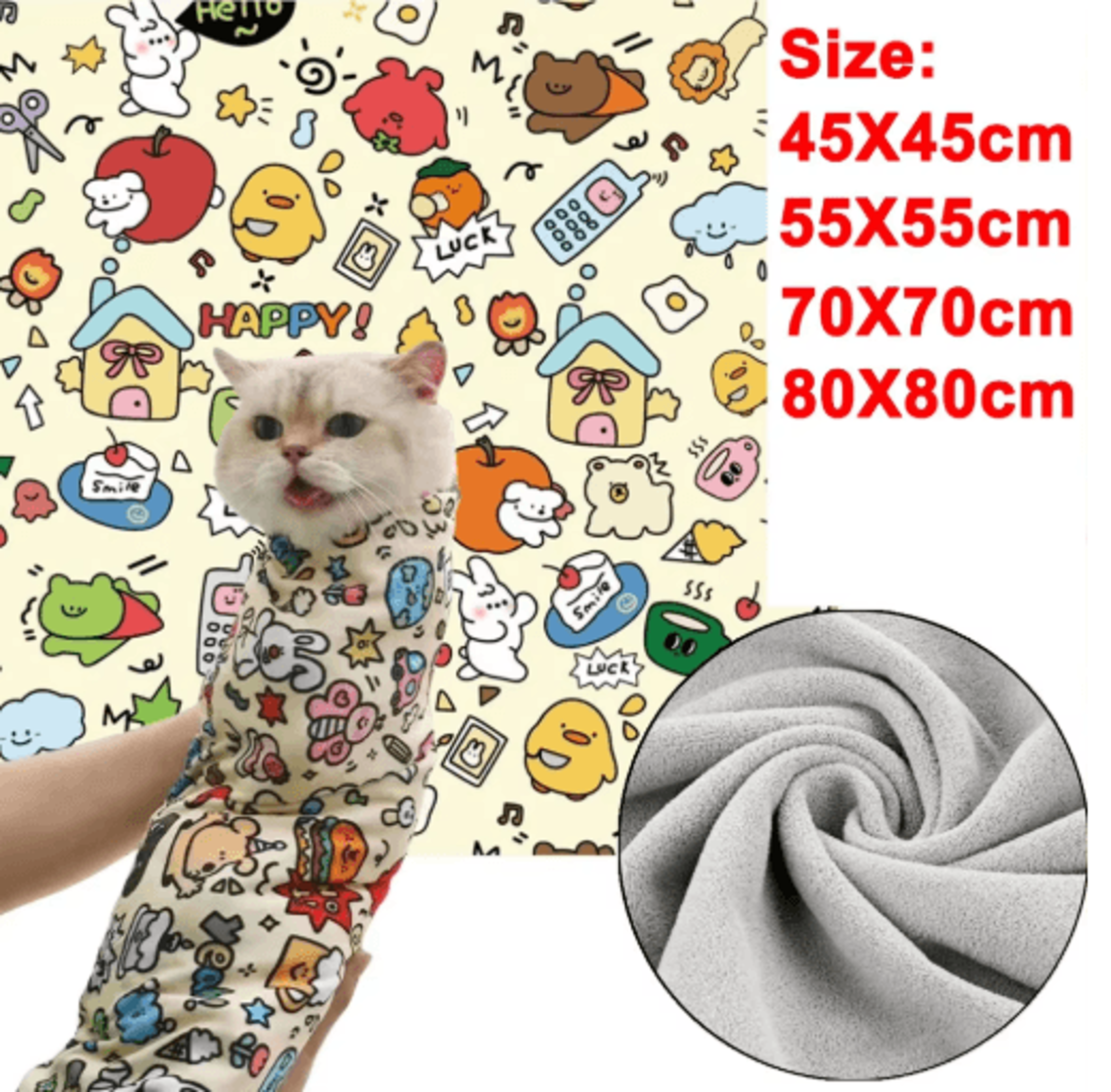 cat swaddle wrap restraint blanket cat grooming wrap for safe medication nail trimming & stress-free handling