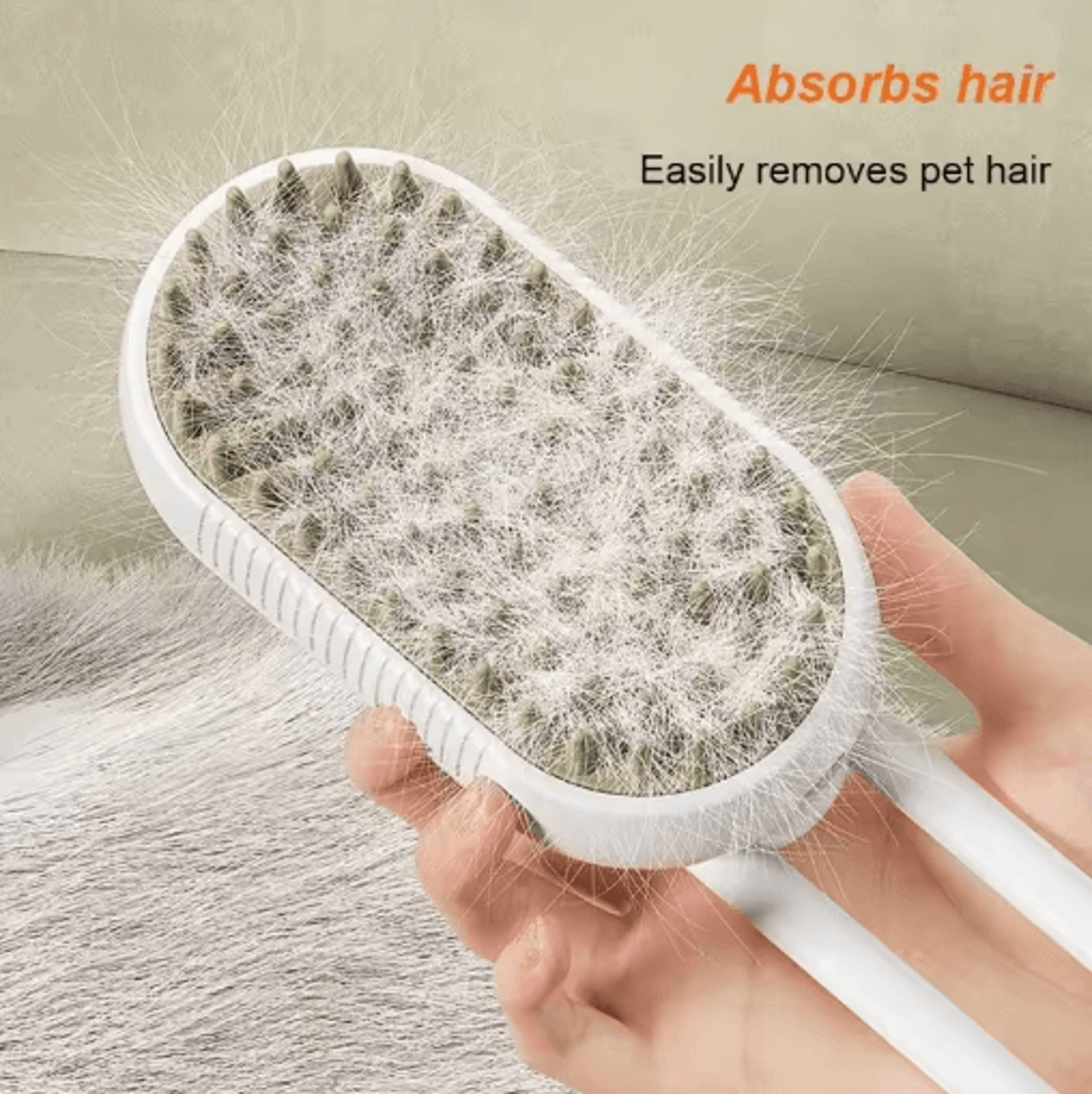 3-in-1 electric steam pet grooming brush pet grooming brush with spray massage & deshedding function