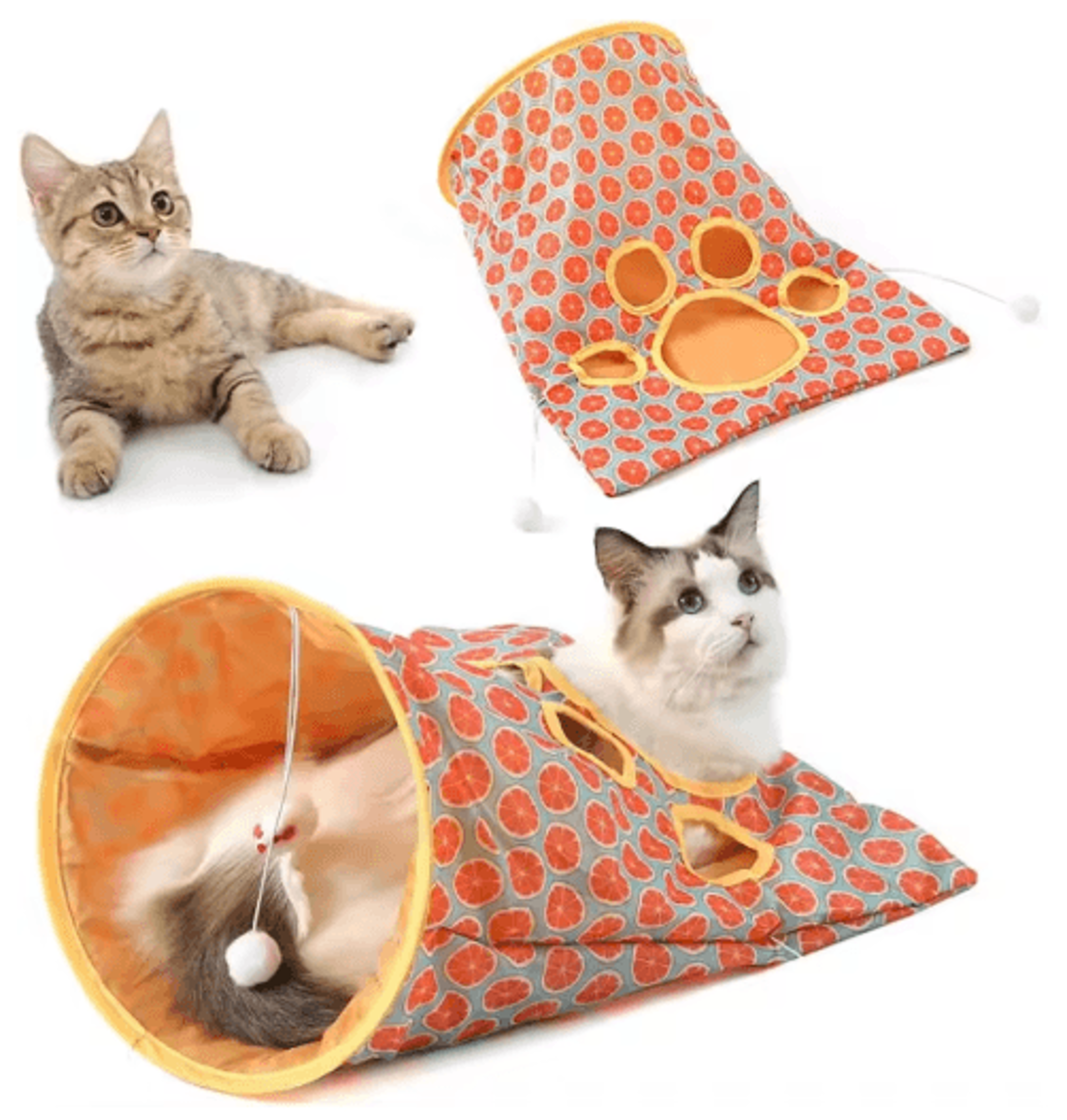 foldable crinkle cat tunnel toy cat tunnel toy with noisy paper & interactive rolling play