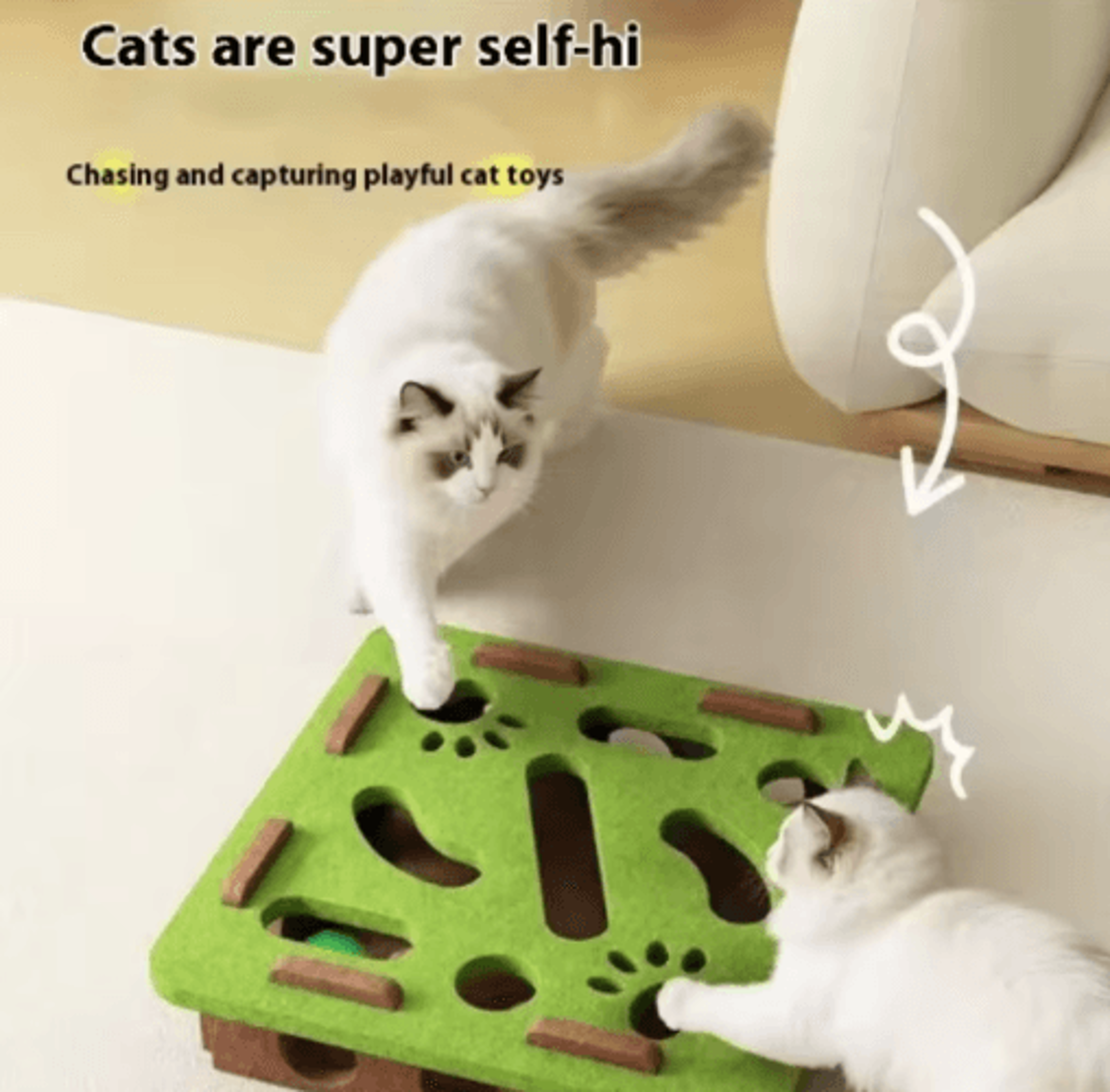 play tunnel interactive cat maze puzzle toy with bell balls