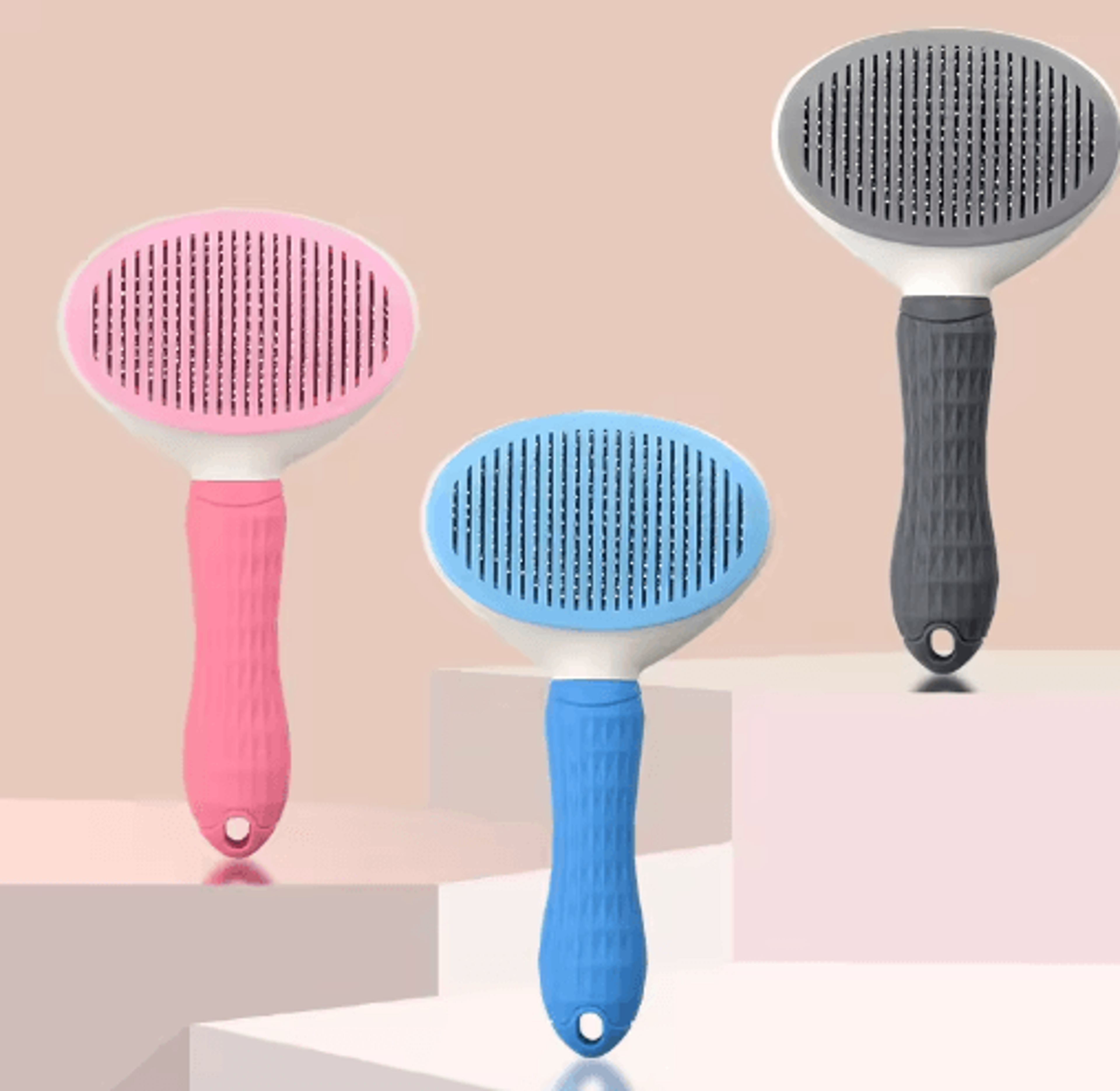 furease self-cleaning pet grooming brush for dogs & cats