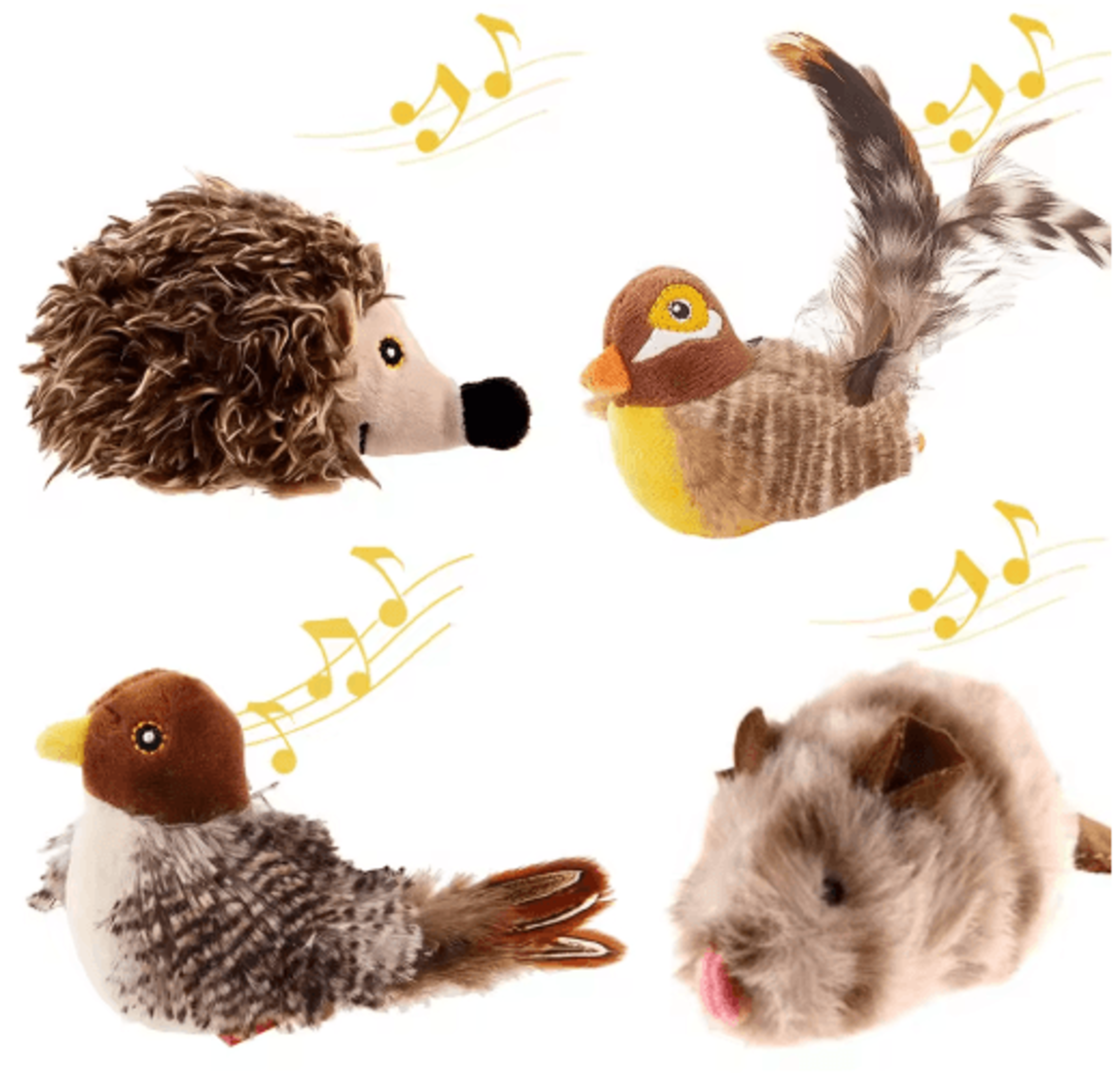 chirpypaws interactive sound bird cat toy with feather teaser