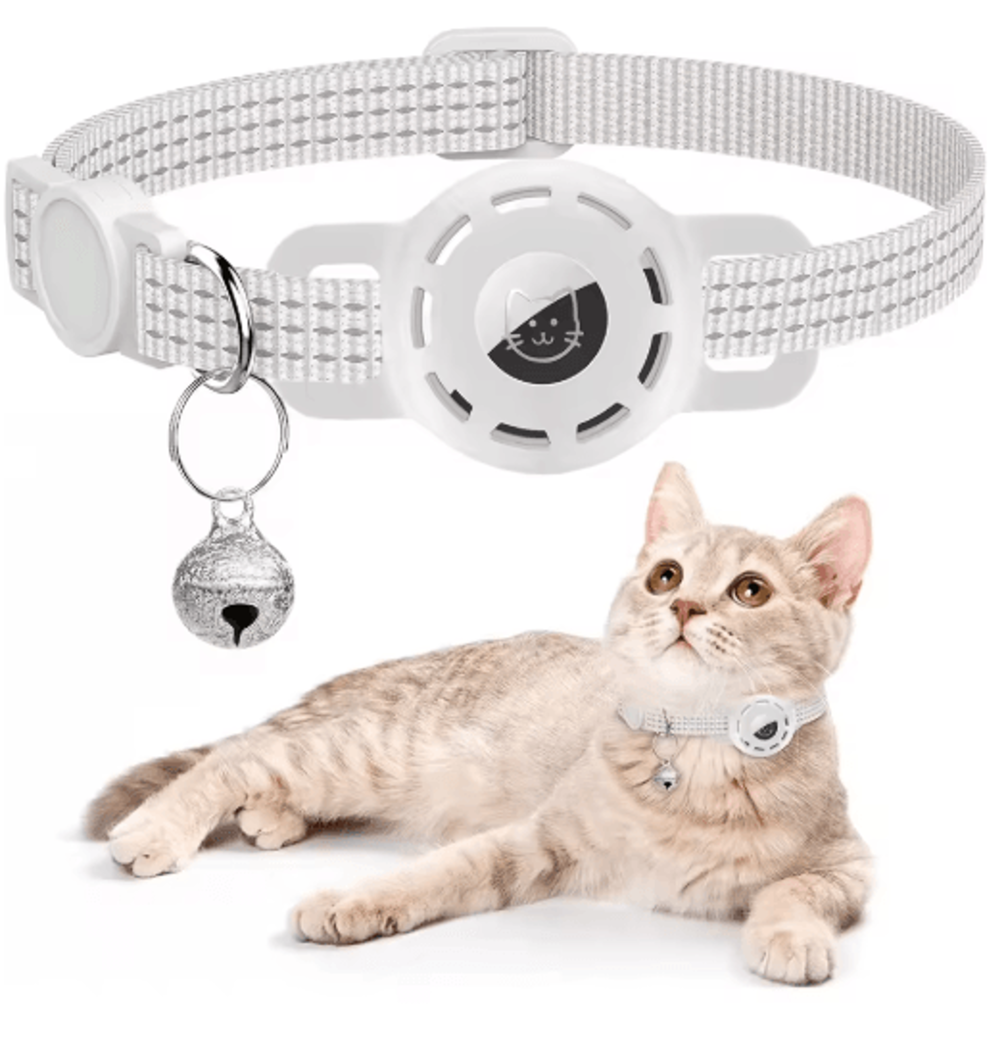 safetrack reflective airtag pet collar with breakaway safety buckle