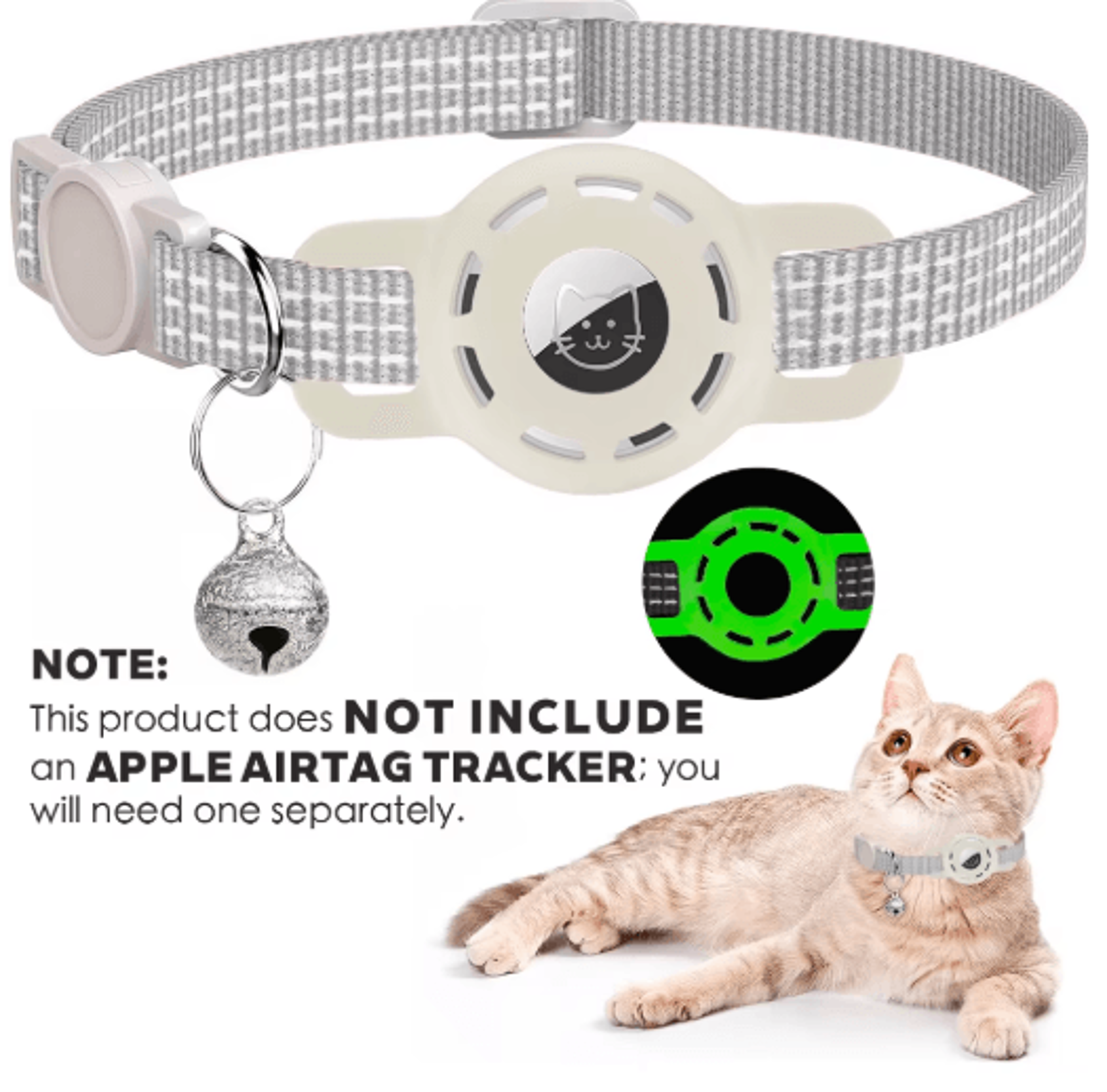 tracksafe airtag cat collar with reflective breakaway design