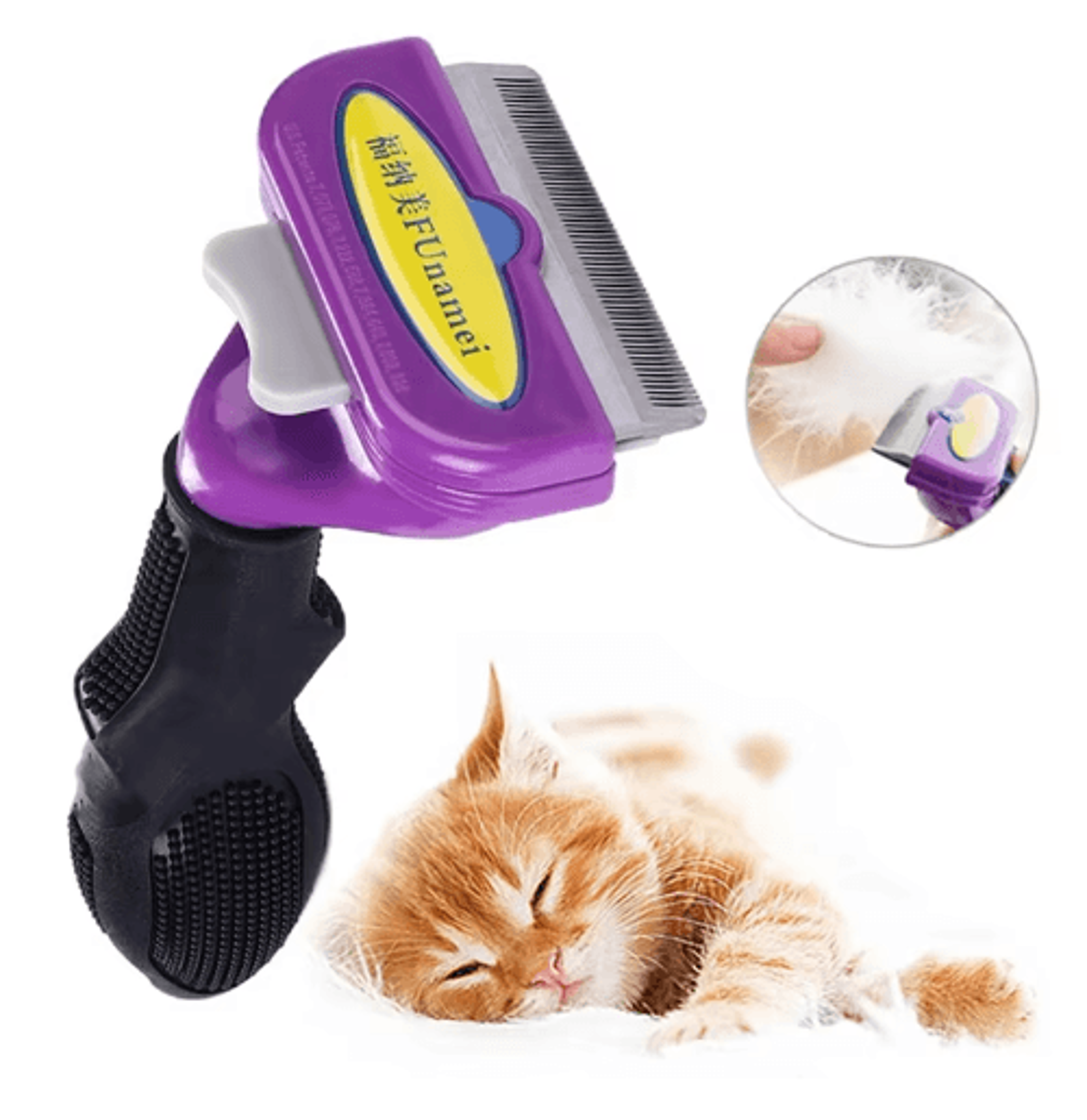 furcare self-cleaning pet grooming brush for dogs & cats