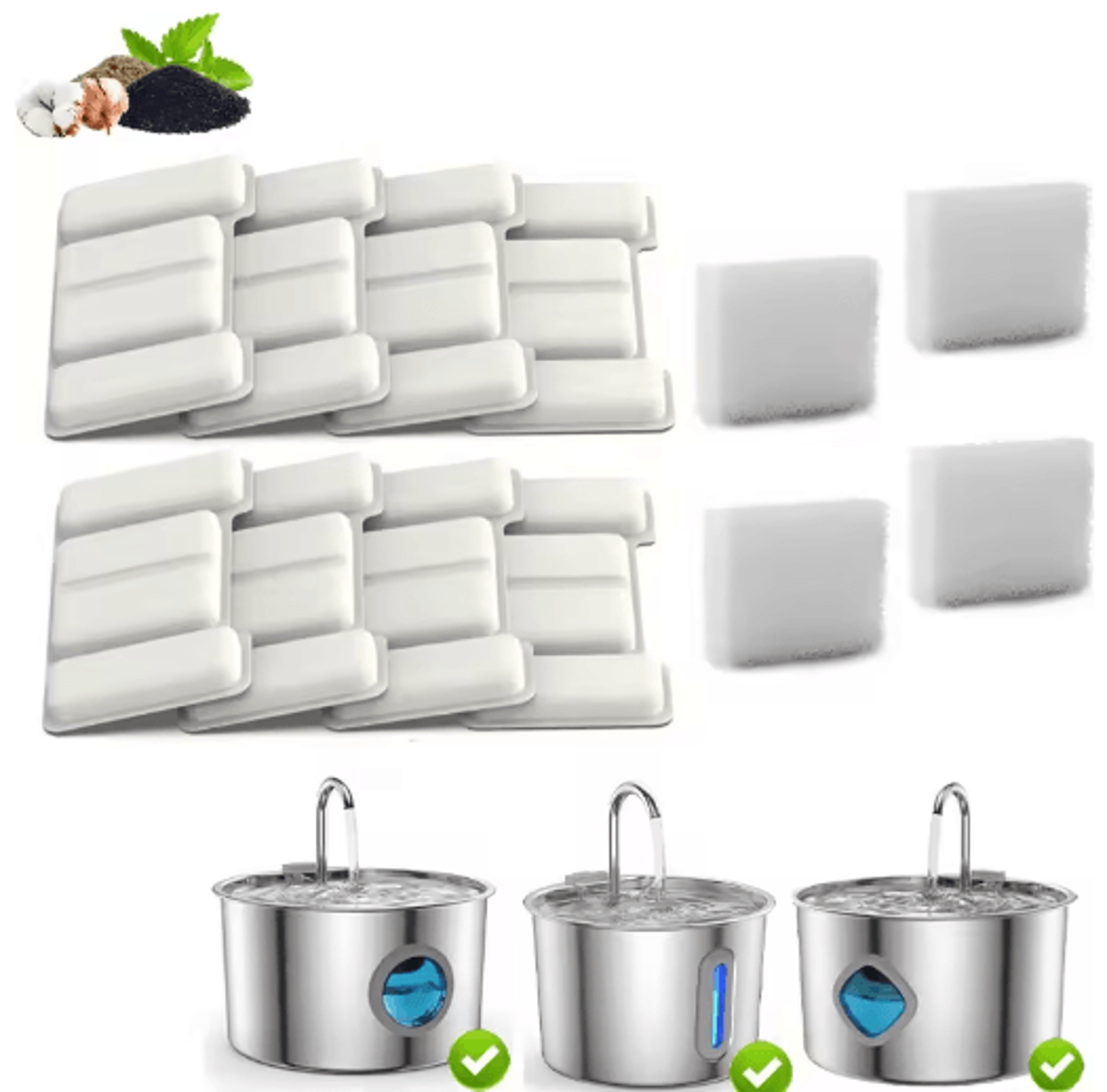 pure flow replacement filter & sponge kit for ty09/ty10 cat water fountains