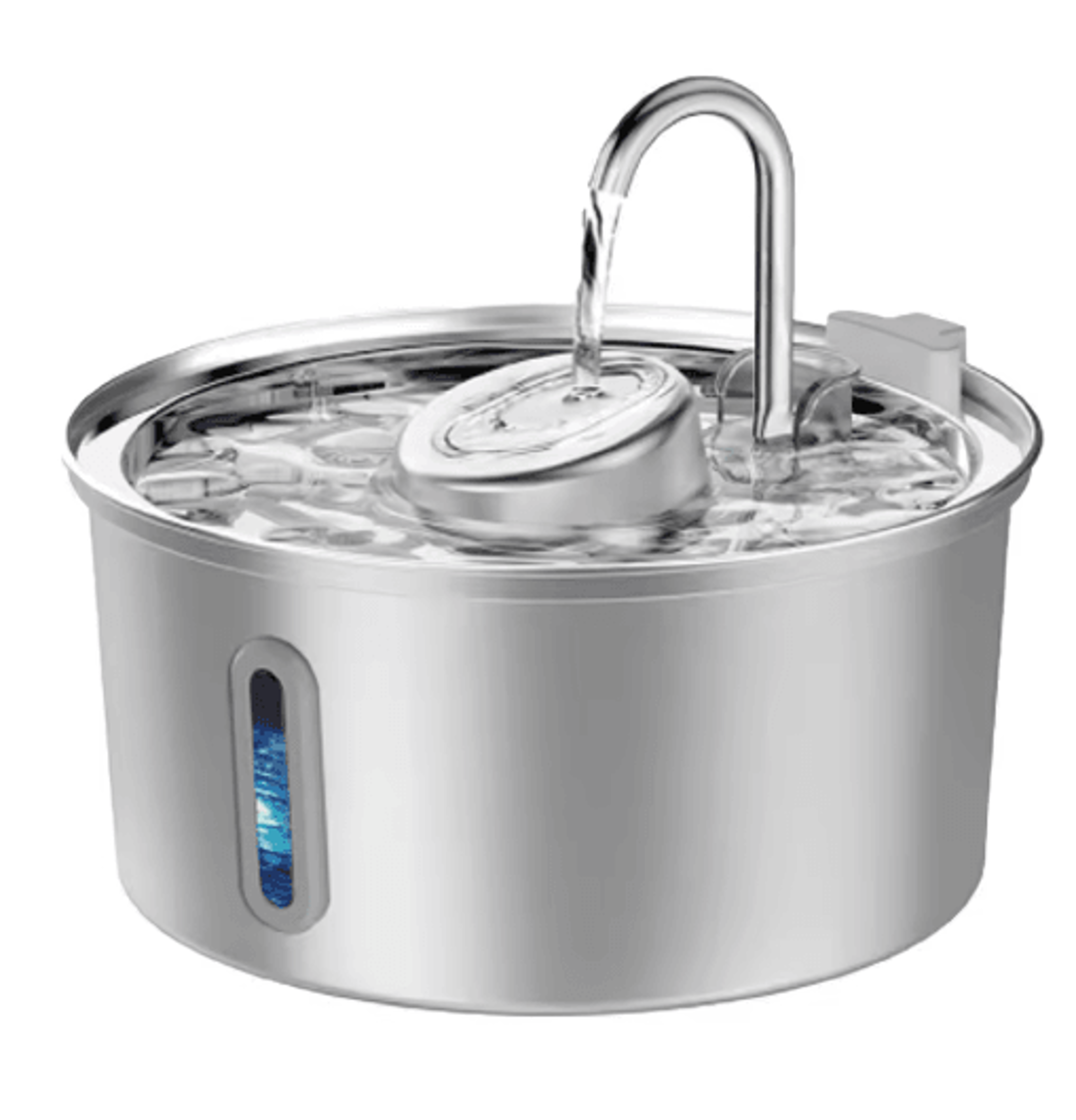aqua view 3.2l stainless steel pet water fountain with advanced filtration