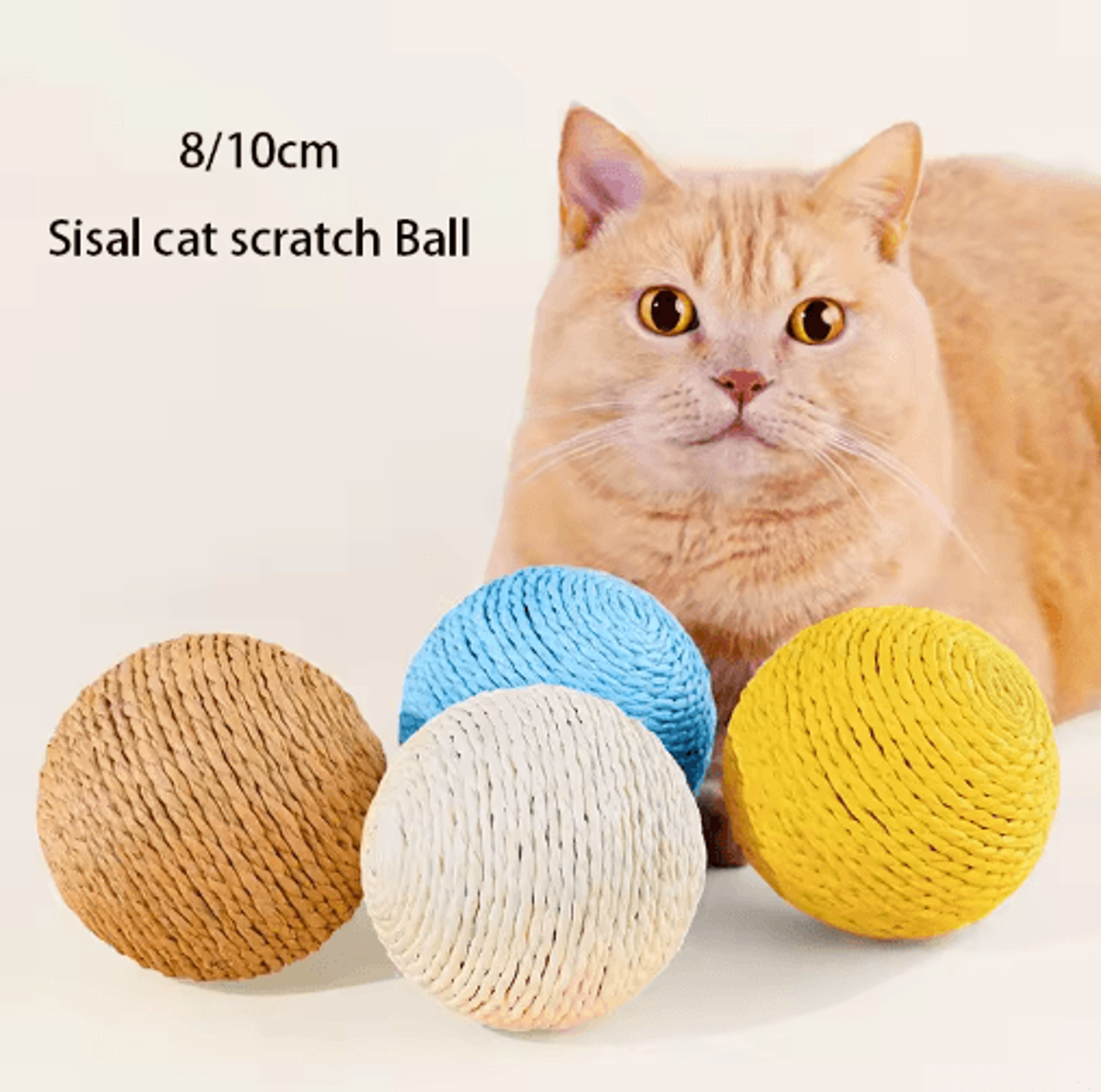 sisal sound interactive cat scratching ball for play & dental care