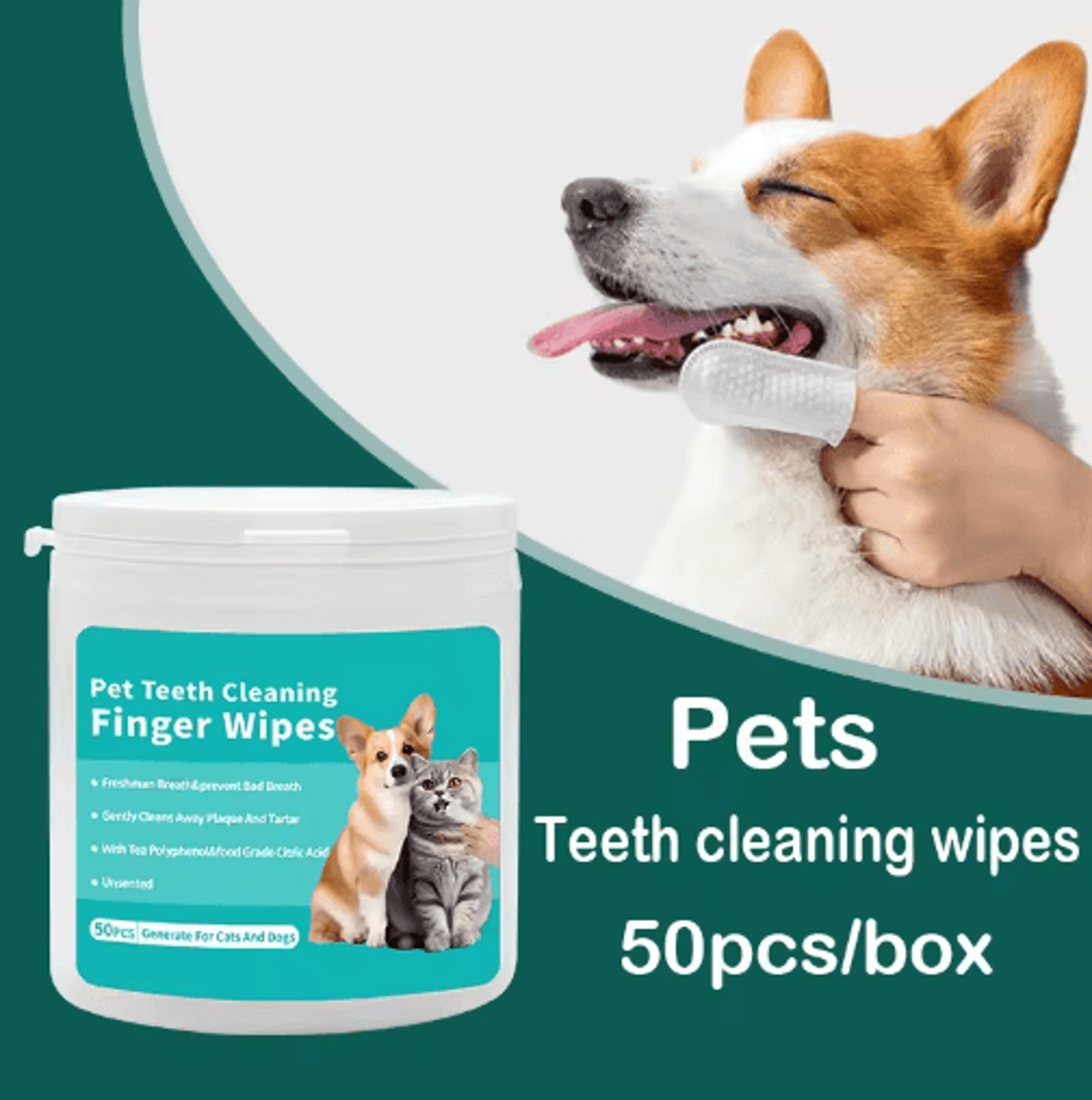 fresh smile disposable finger toothbrush wipes for dogs & cats