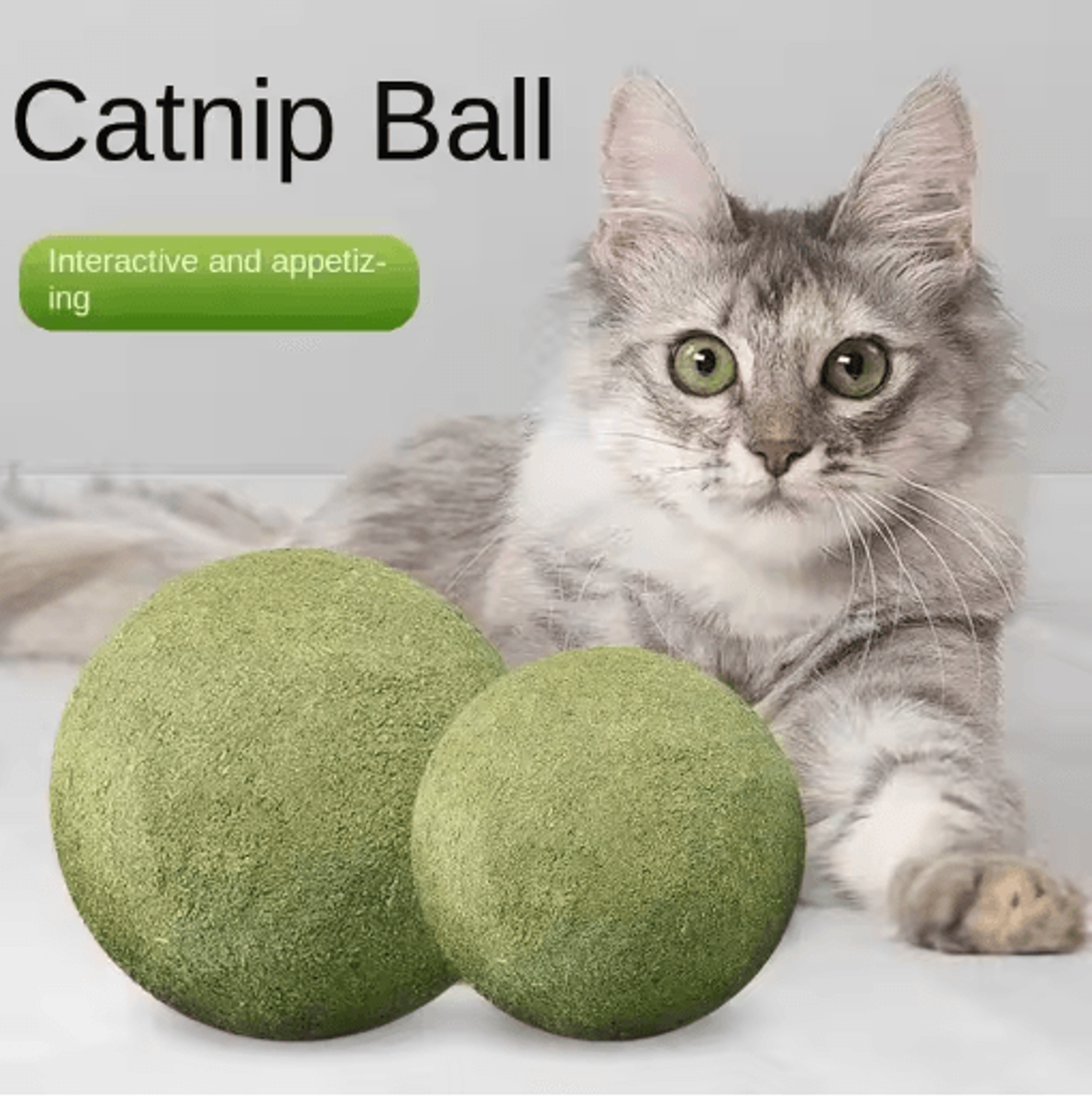 natural catnip ball chew toy for cats and kittens