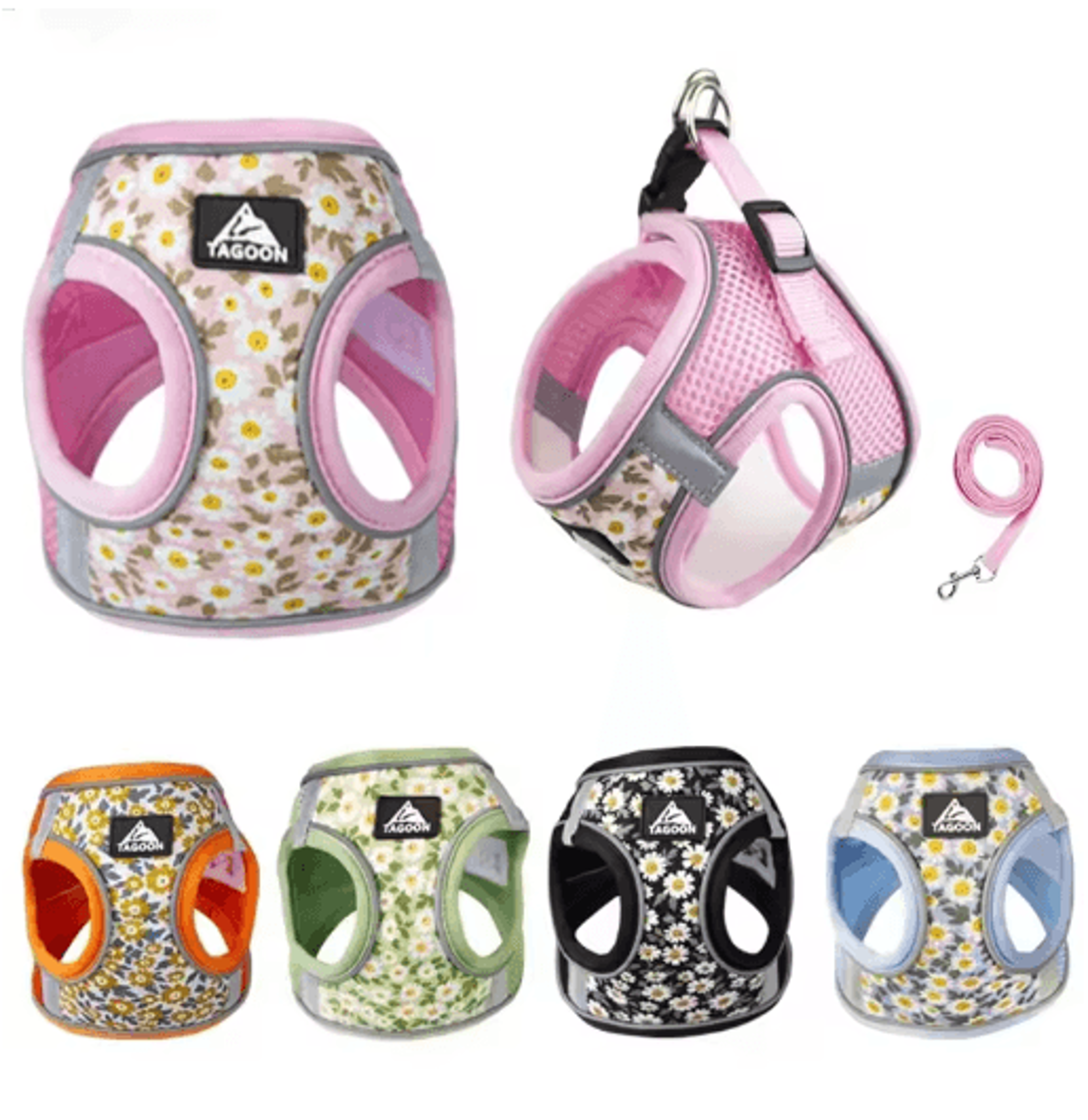 reflective anti-escape pet harness and leash set for cats and small dogs