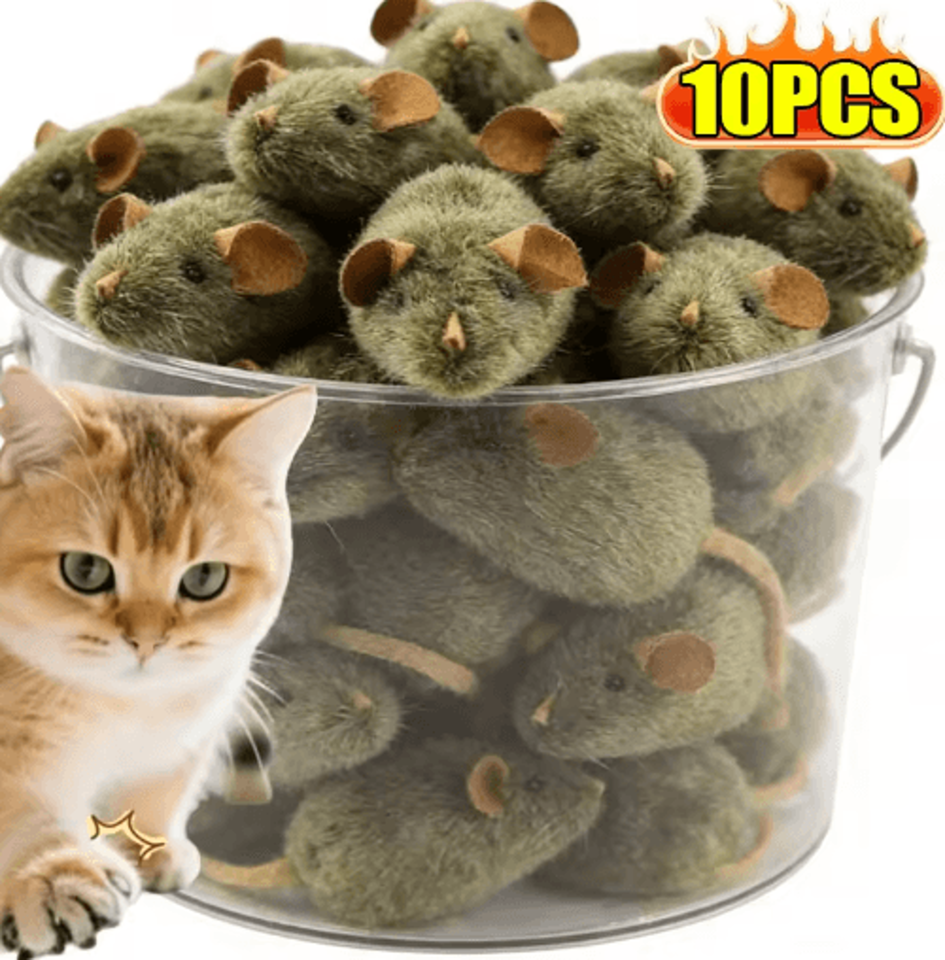 interactive plush mouse cat toy with realistic squeaky design