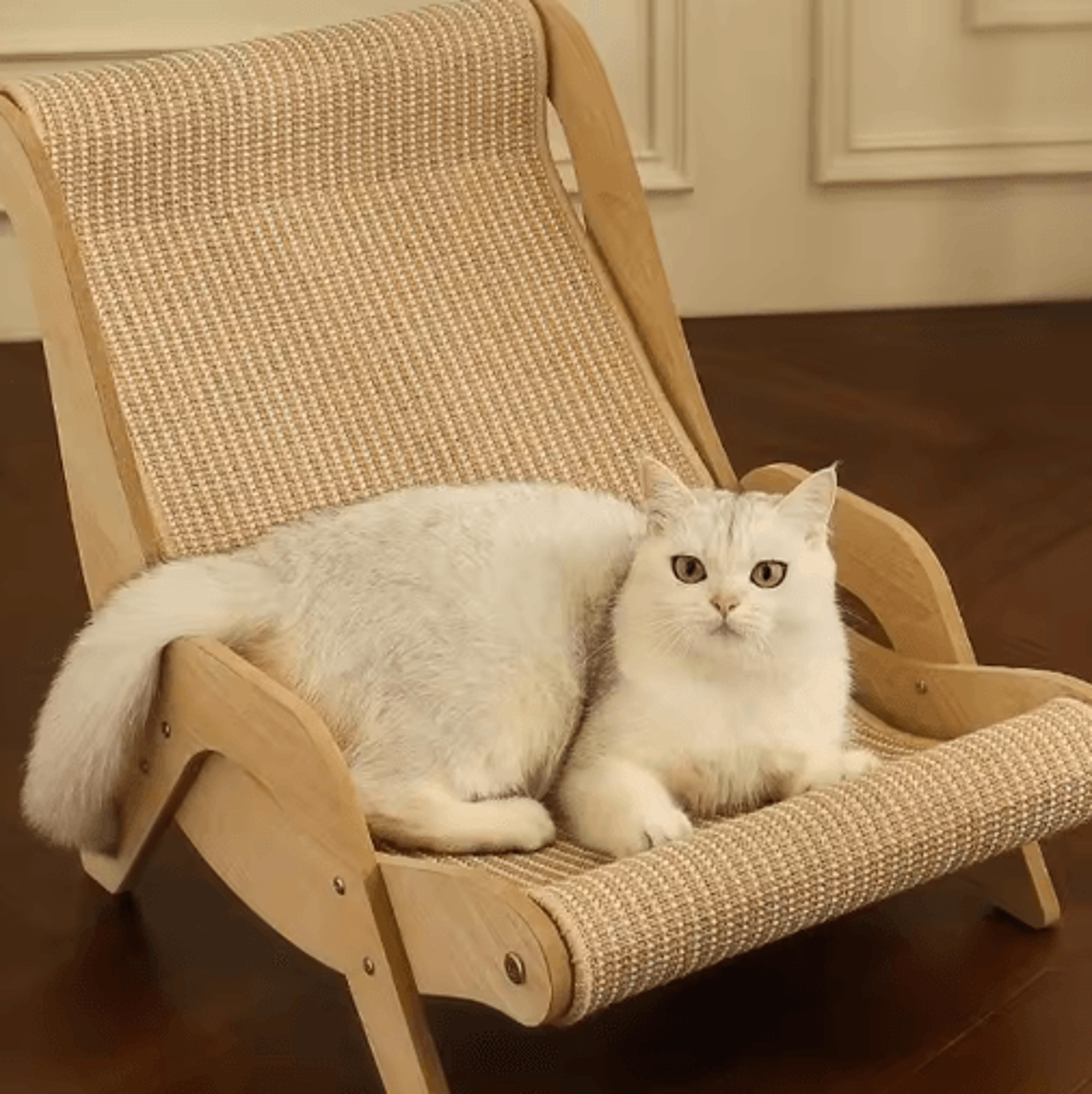 sisal cat scratch lounge chair wooden scratcher & relaxing play chair for cats