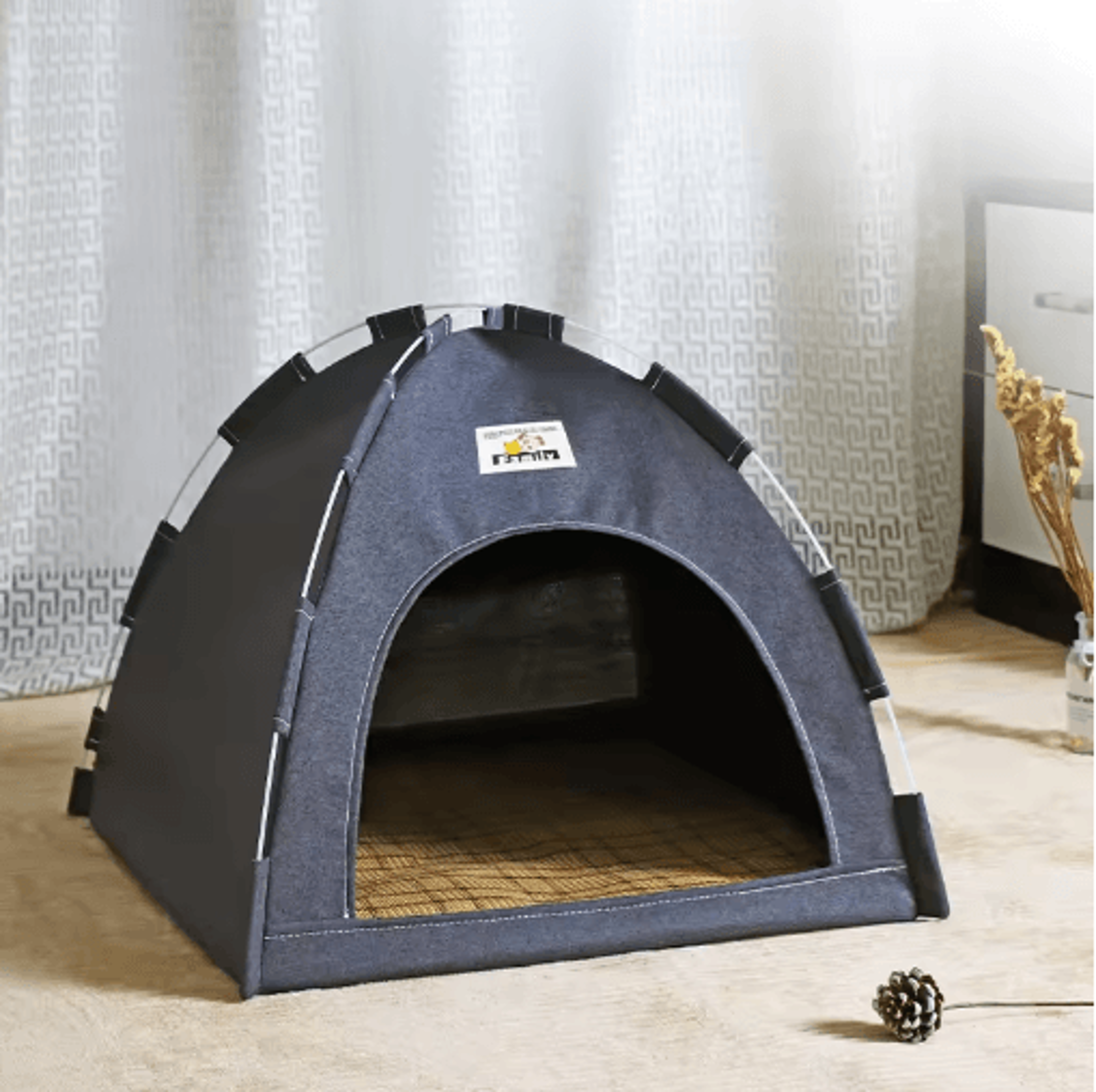 foldable pet tent house with cooling mat – portable all-season cat & dog nest