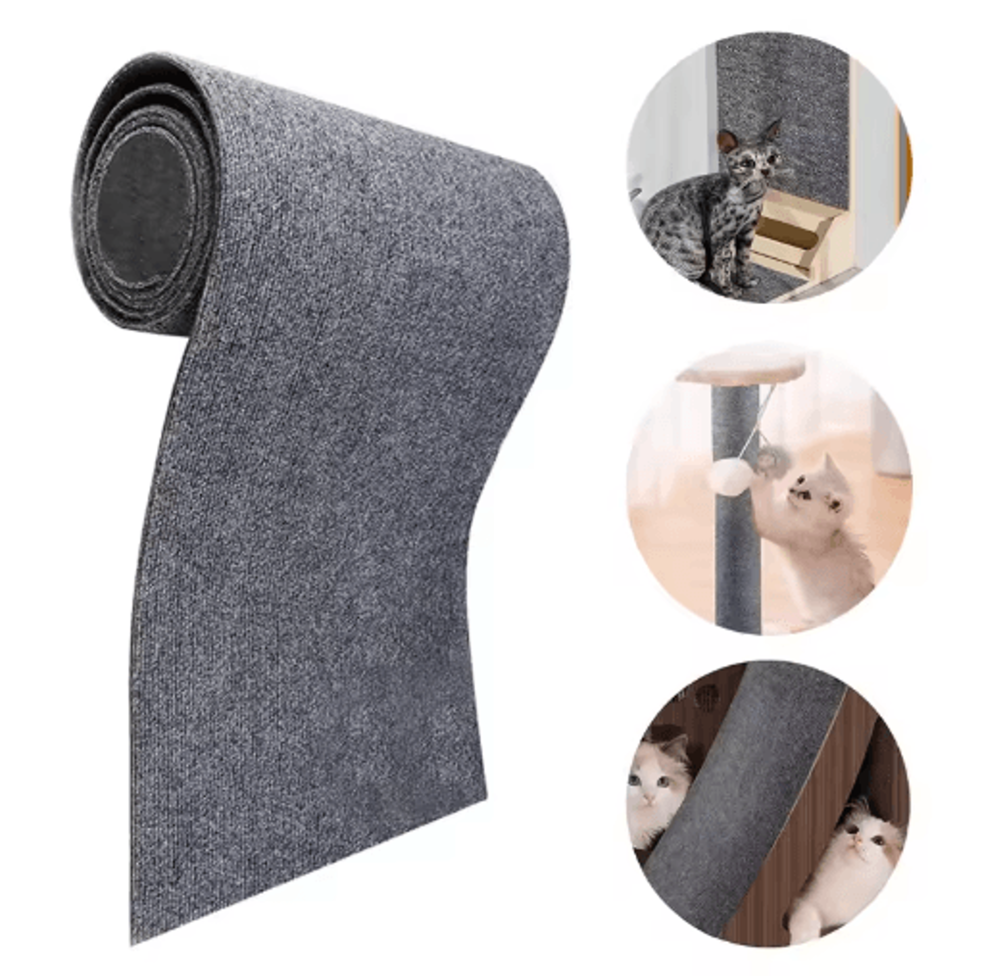 self-adhesive cat climbing & scratching mat – trimmable wall protector for active cats