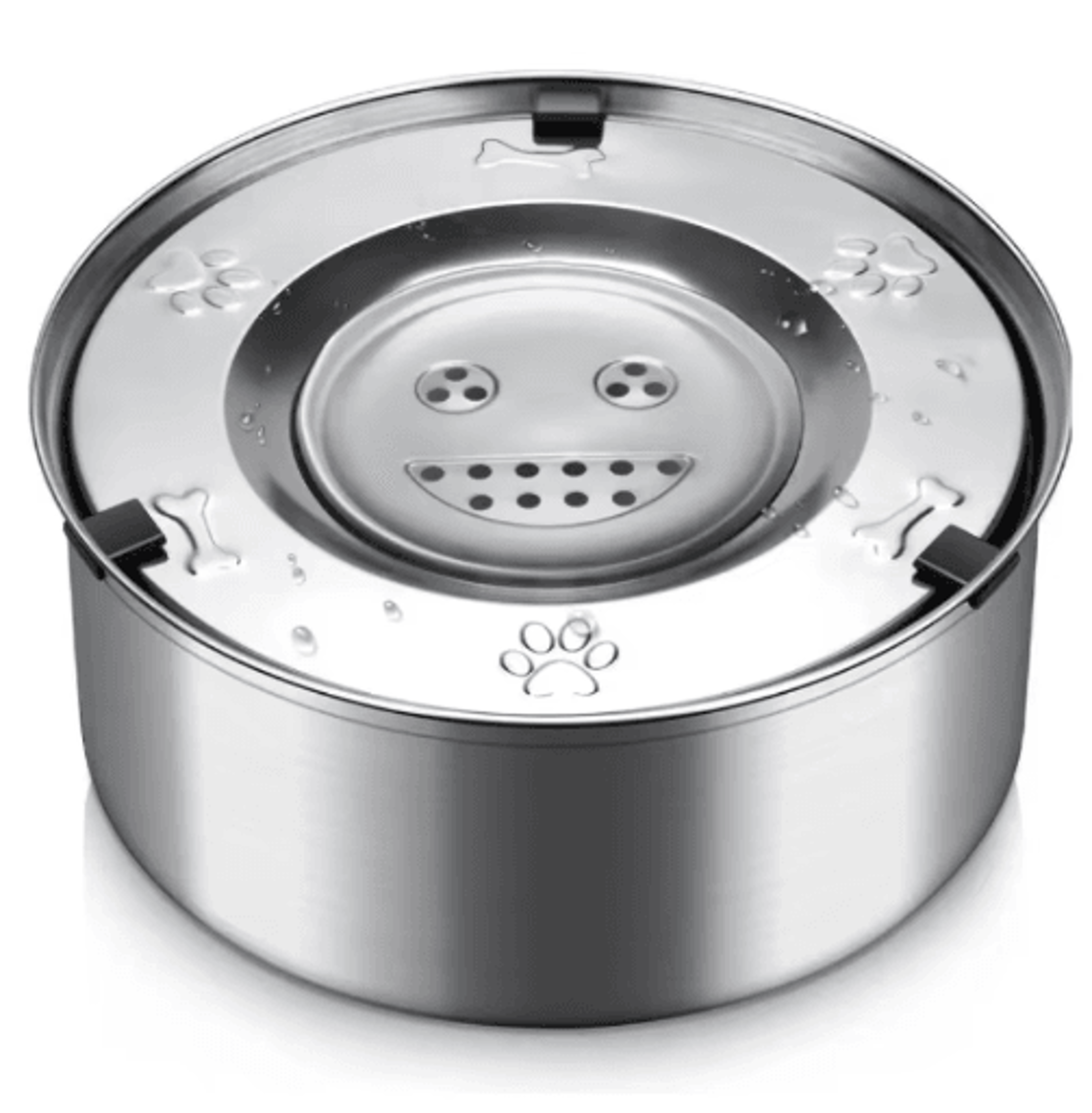 splash guard stainless steel floating pet water bowl – no-spill anti-splash water feeder for dogs & cats
