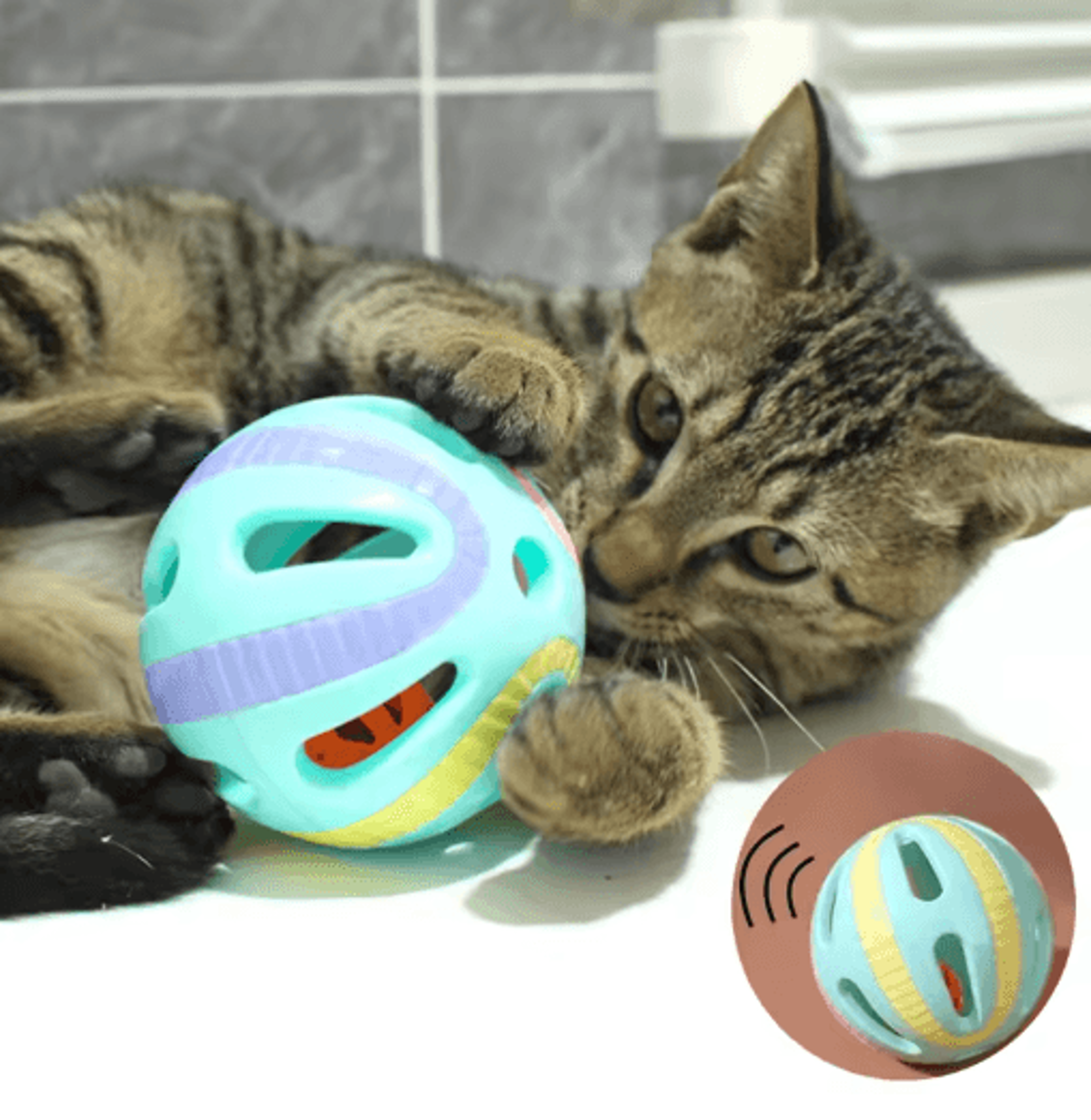 jingle chase bell ball cat toy set colorful interactive rolling balls for curious cats & kittens