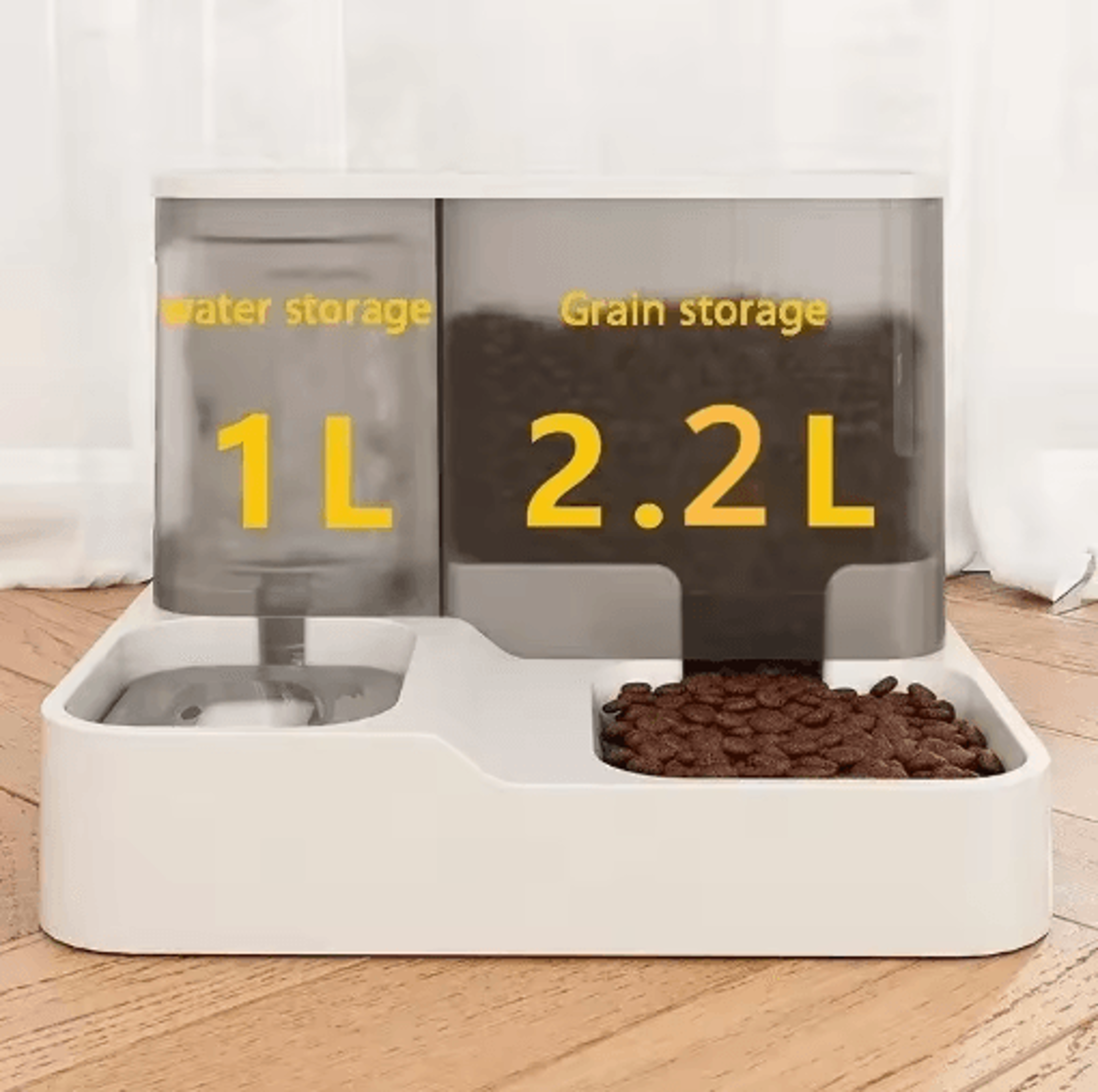 hydra feed 2-in-1 automatic pet feeder & water dispenser 2.2l smart food bowl for dogs & cats